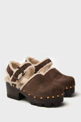 Deep Espresso Shearling Clog