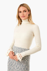 Cream Wynter Rib Knit Turtleneck