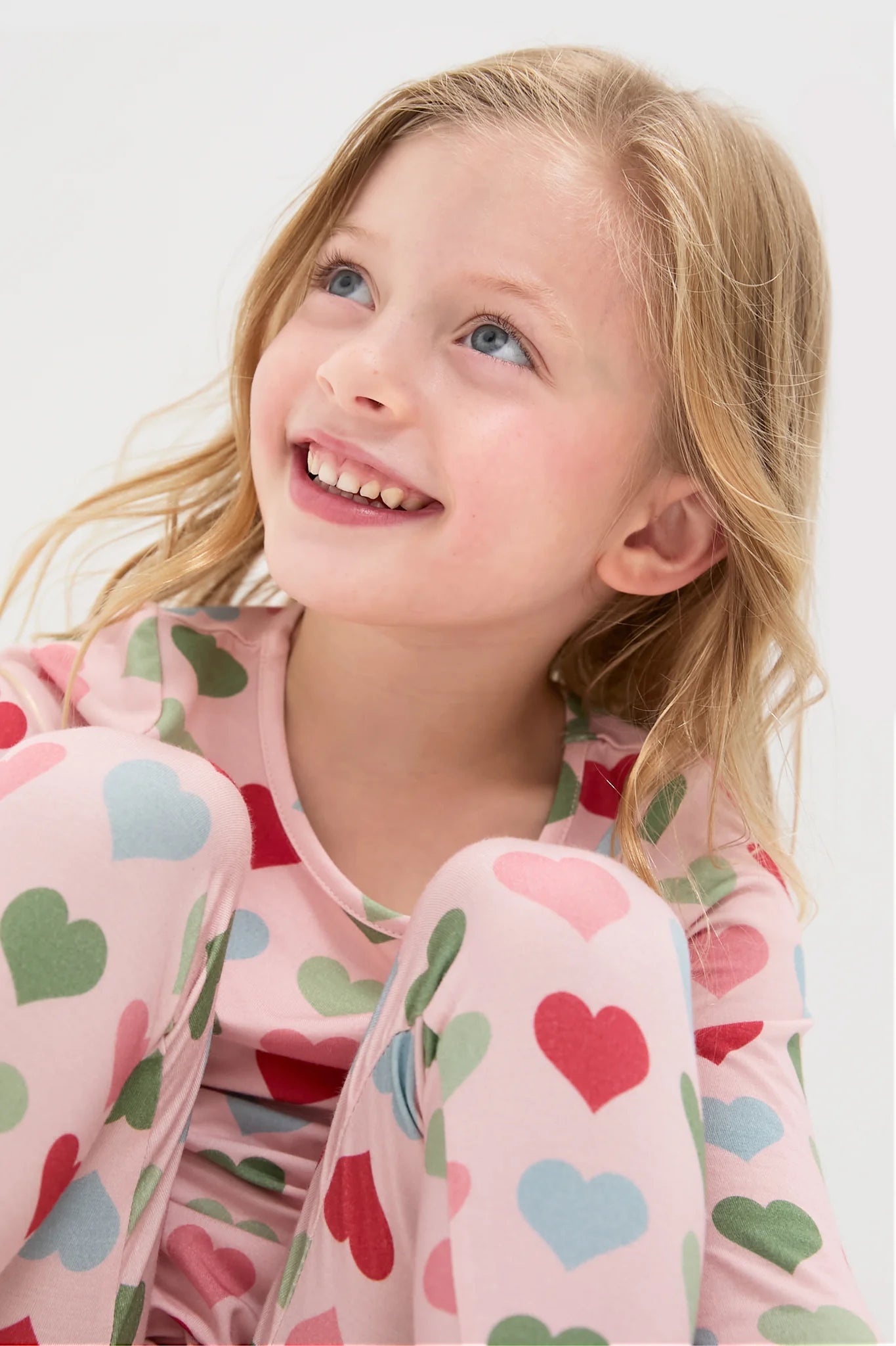 Pink Small Hearts Kids Bamboo Pj Set
