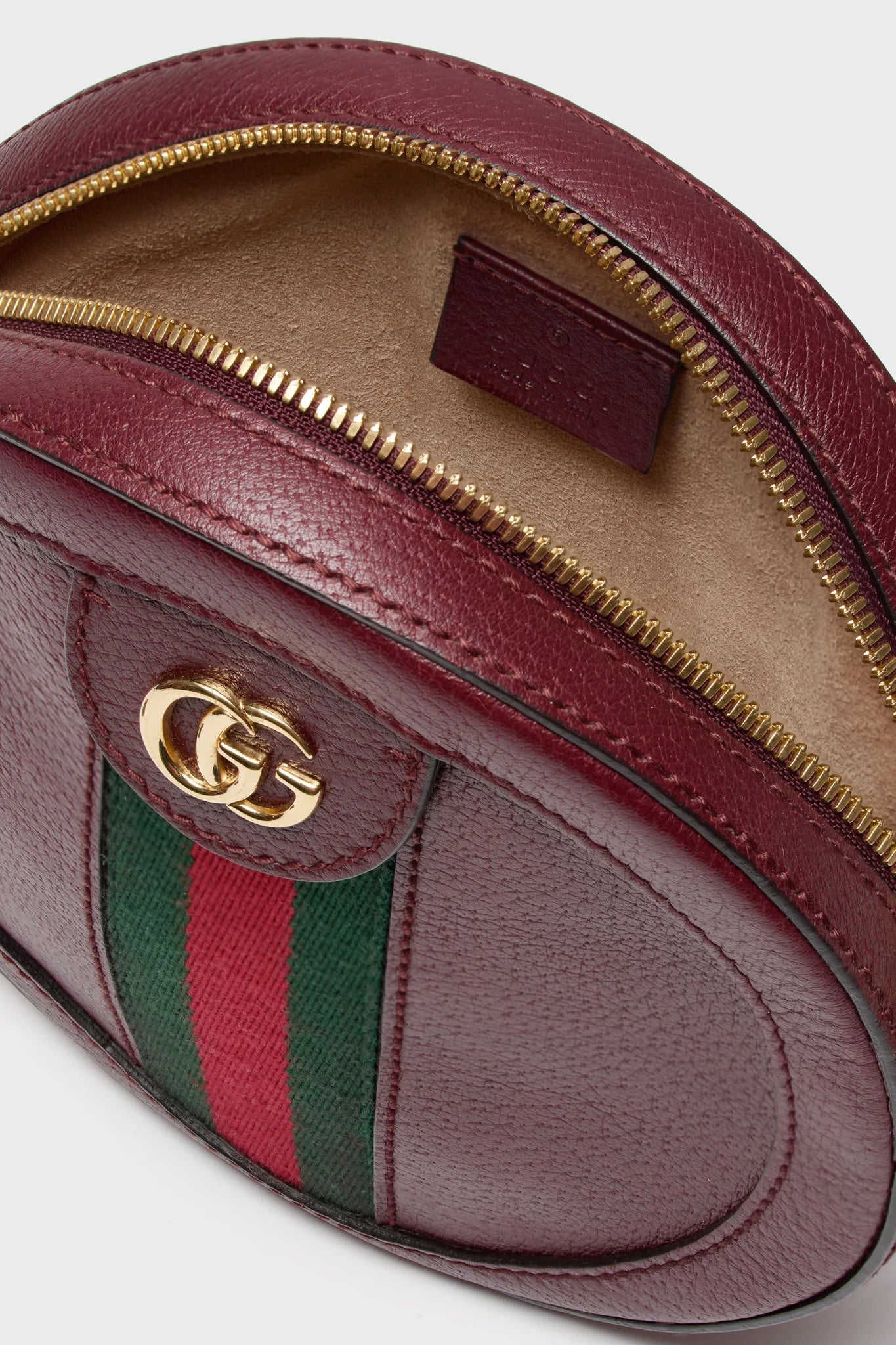 Gucci Red Mini Round Ophidia Leather Crossbody Bag