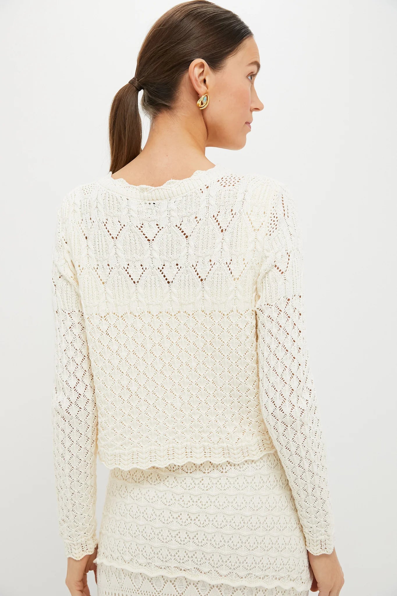 Ecru Crochet Cardigan