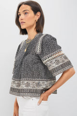 Multi Palma Print Short Sleeve Top