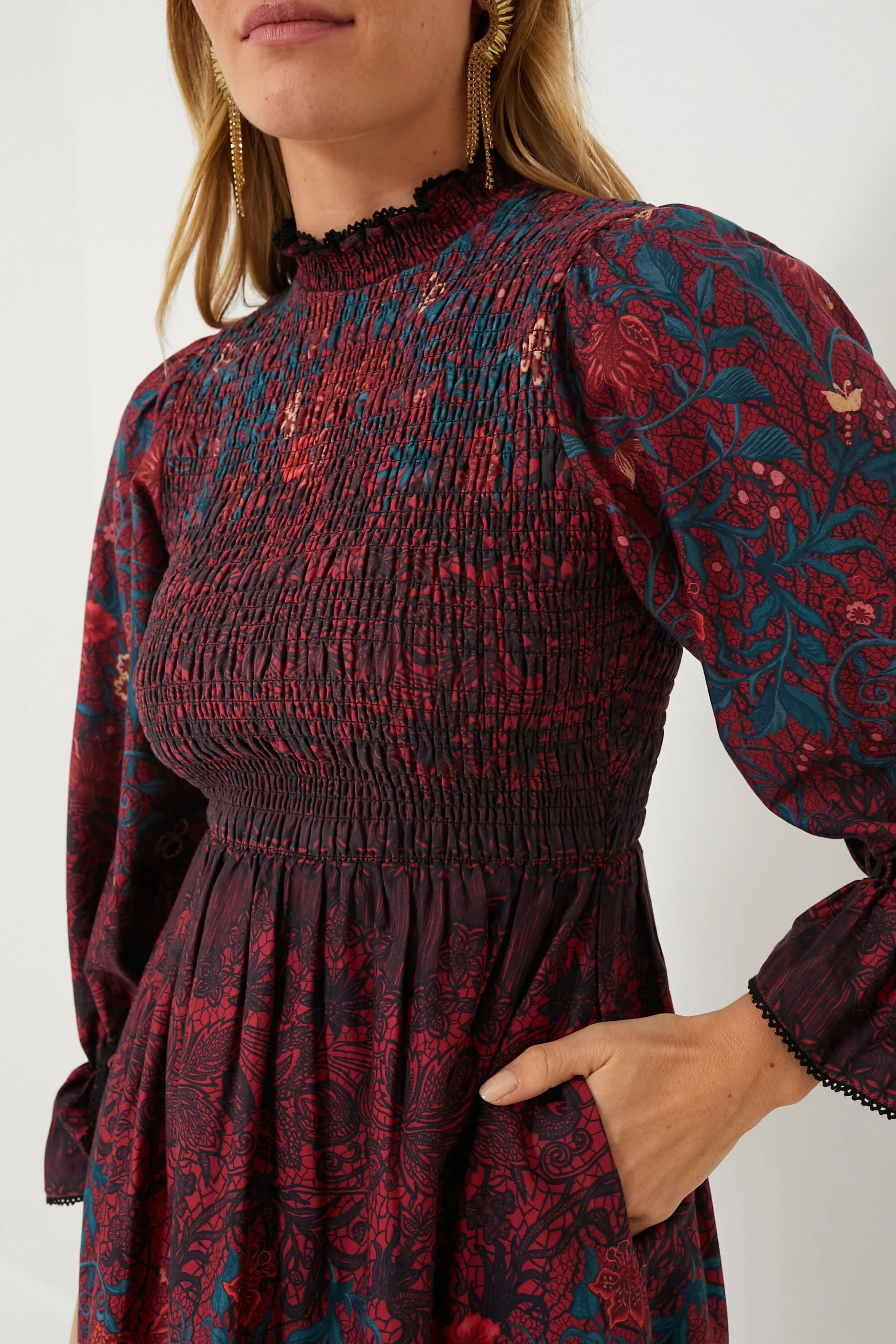 Merlot Lasa Aurnia Midi Dress