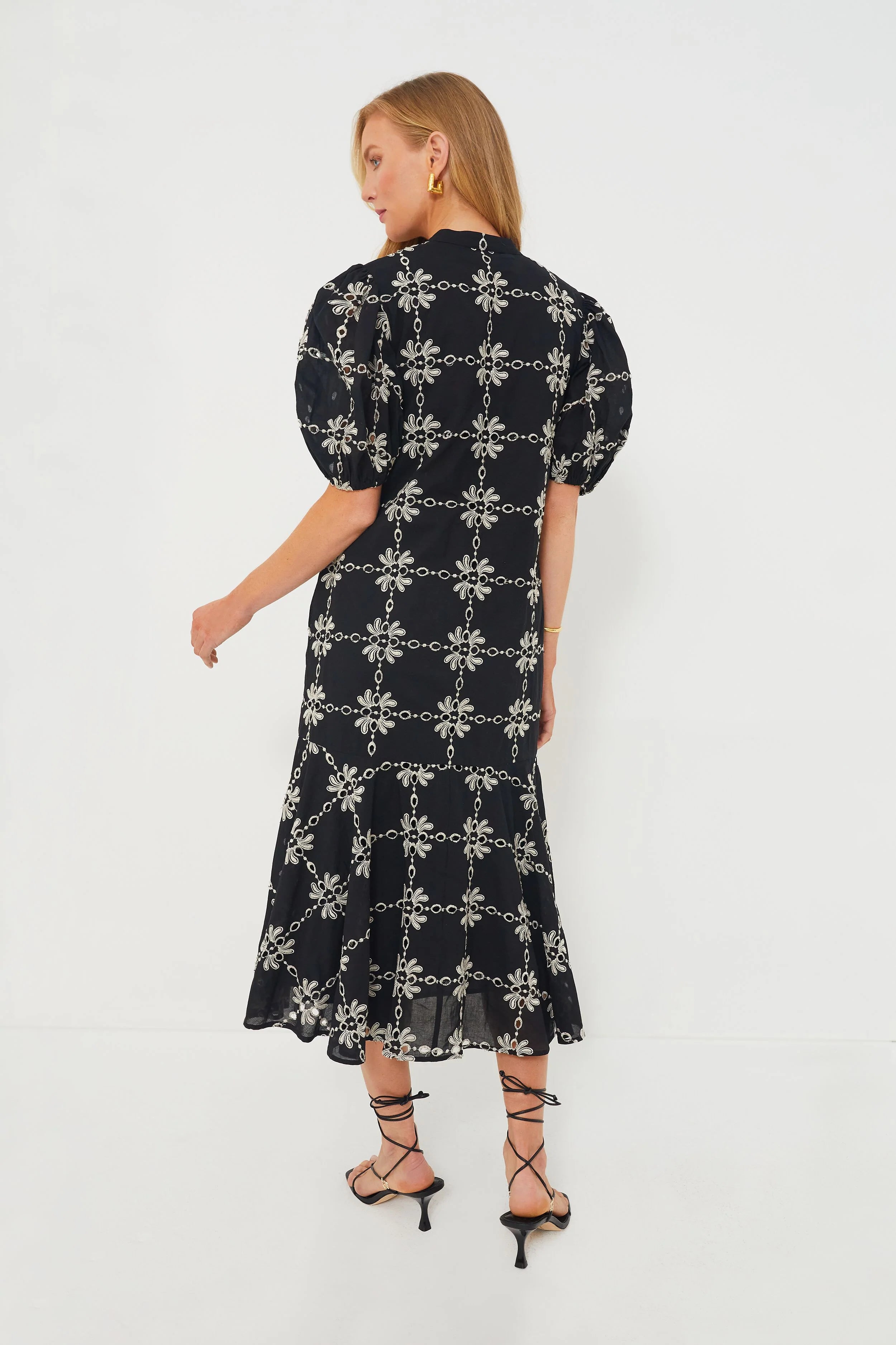 Black Eyelet Lewis Dress