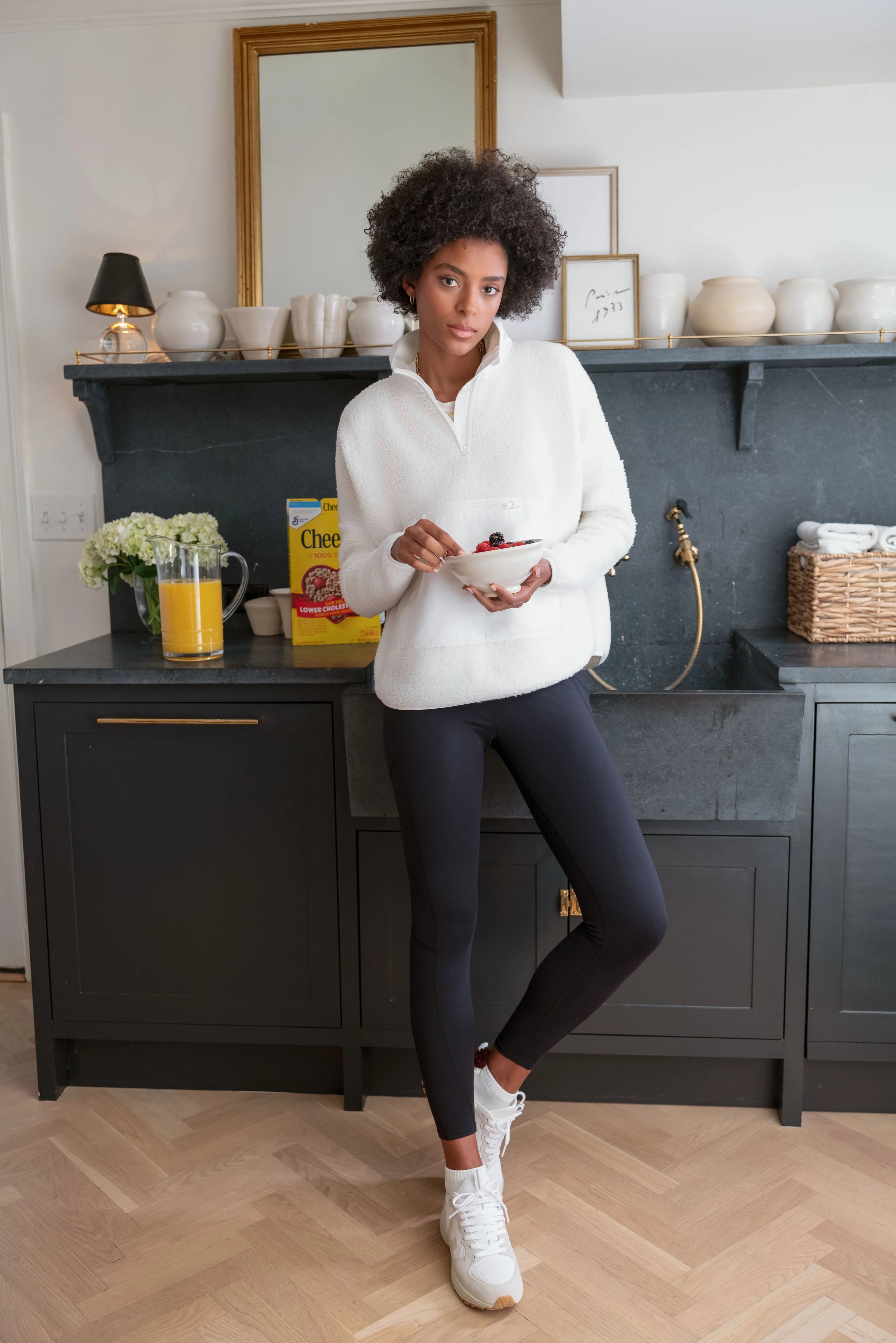 White Fleece Cady Quarter Zip