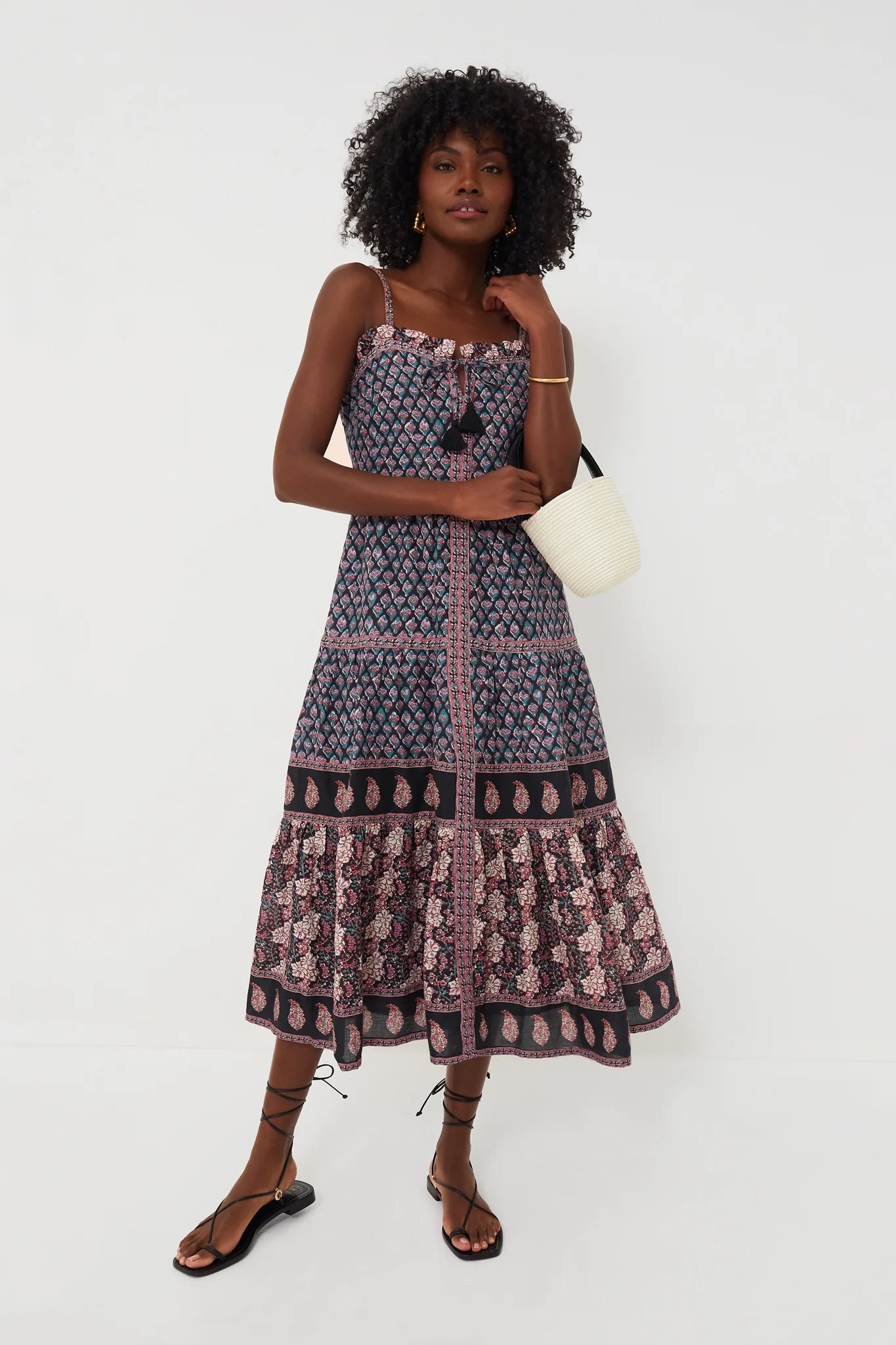Donna Print Sleeveless Midi Dress