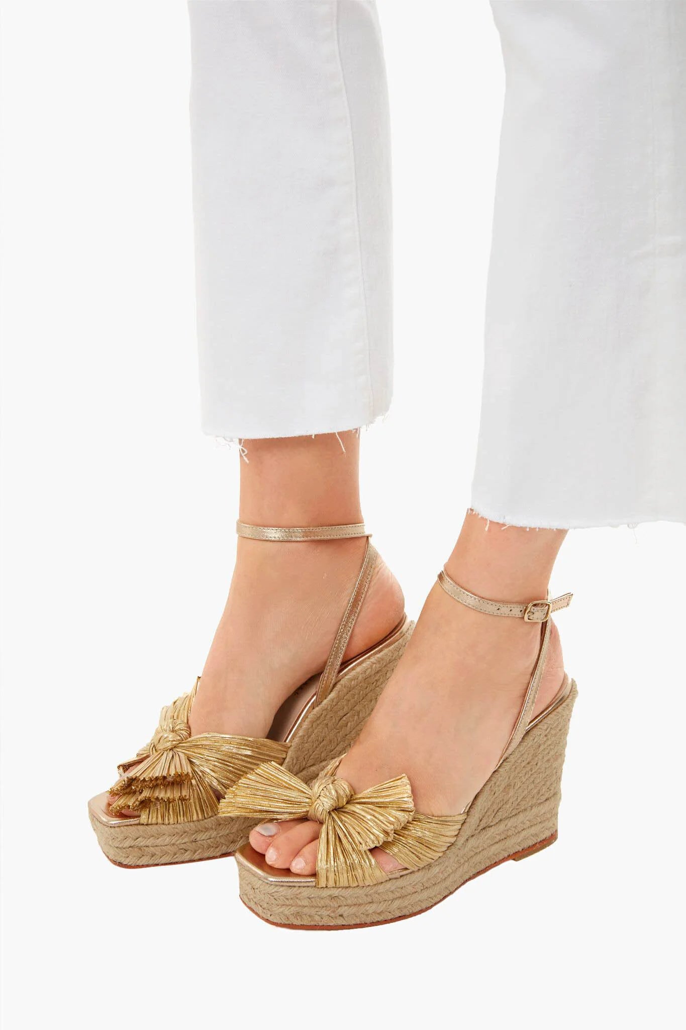Gold Peri Platform Wedges