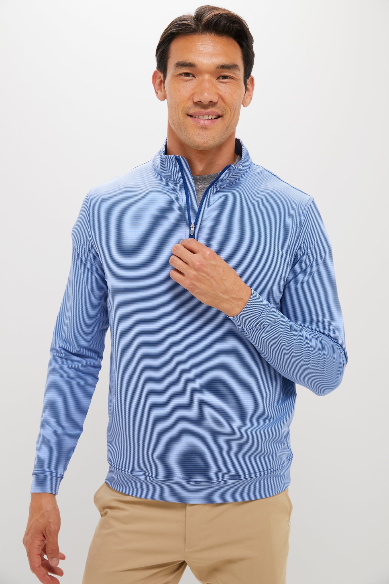 Sport Navy Perth Sugar Stripe Quarter Zip