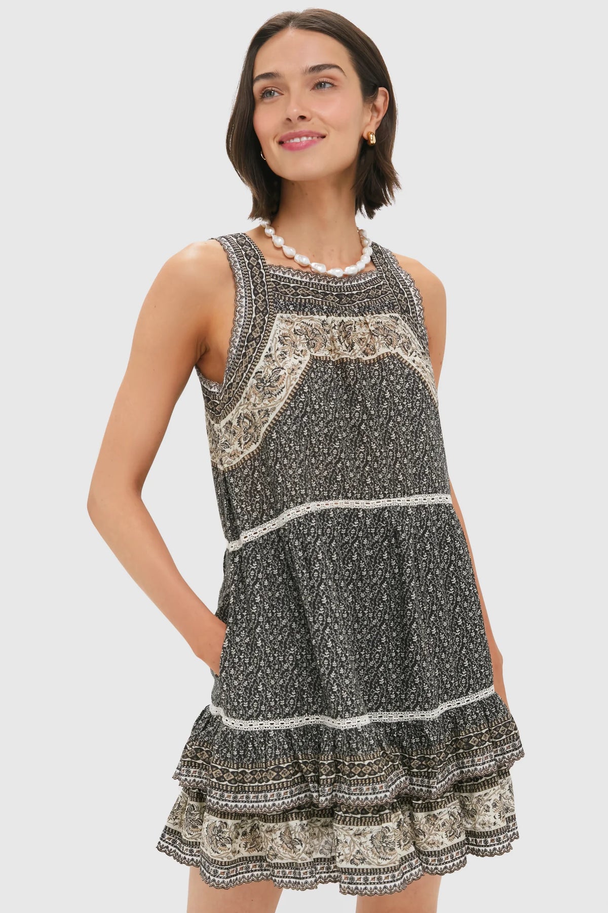 Multi Palma Print Tank Tunic Dress