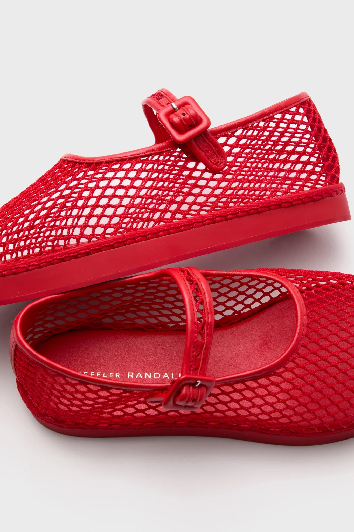 Red Netted Mesh Rita Mary Janes