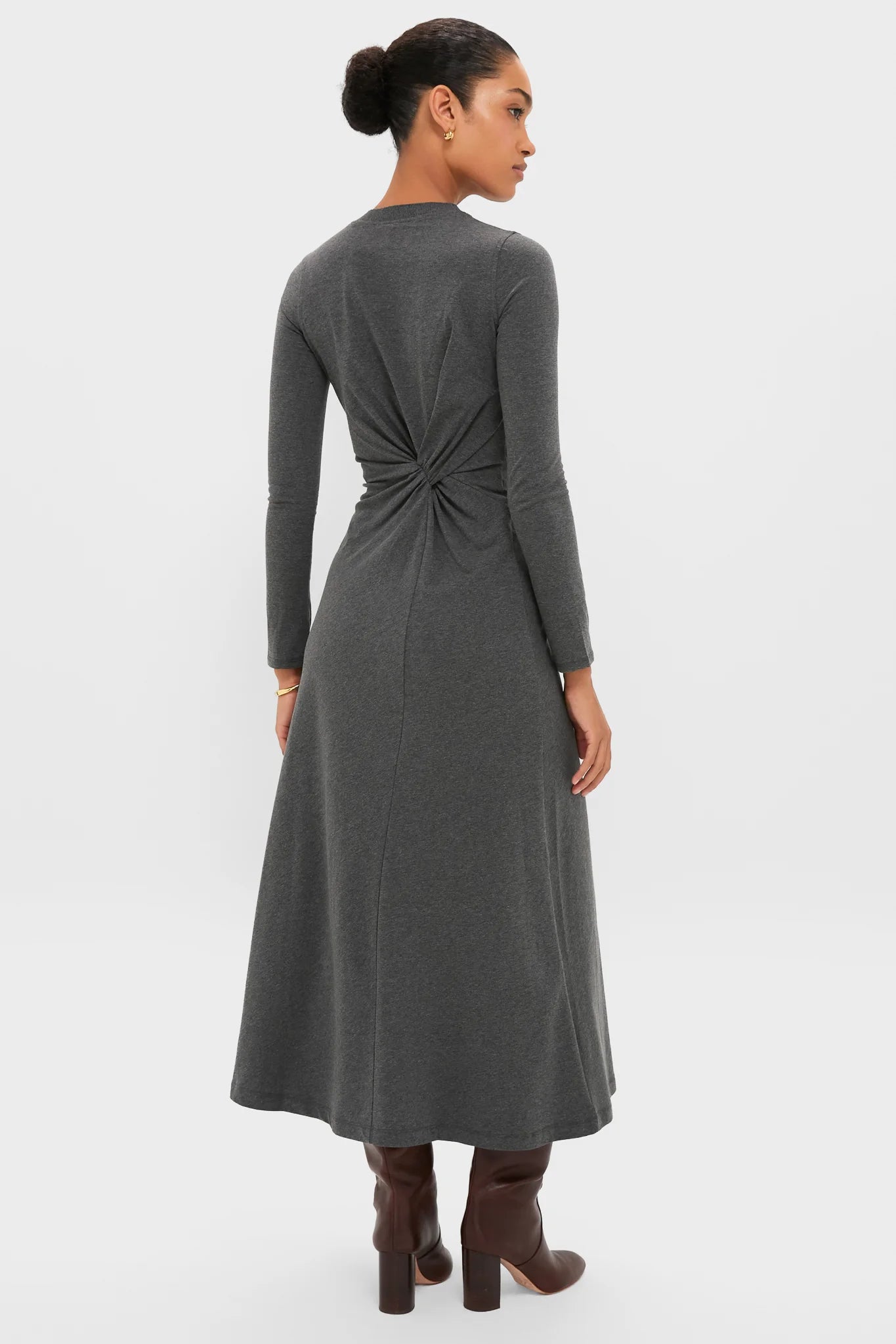 Heathered Charcoal Long Sleeve Volta Dress