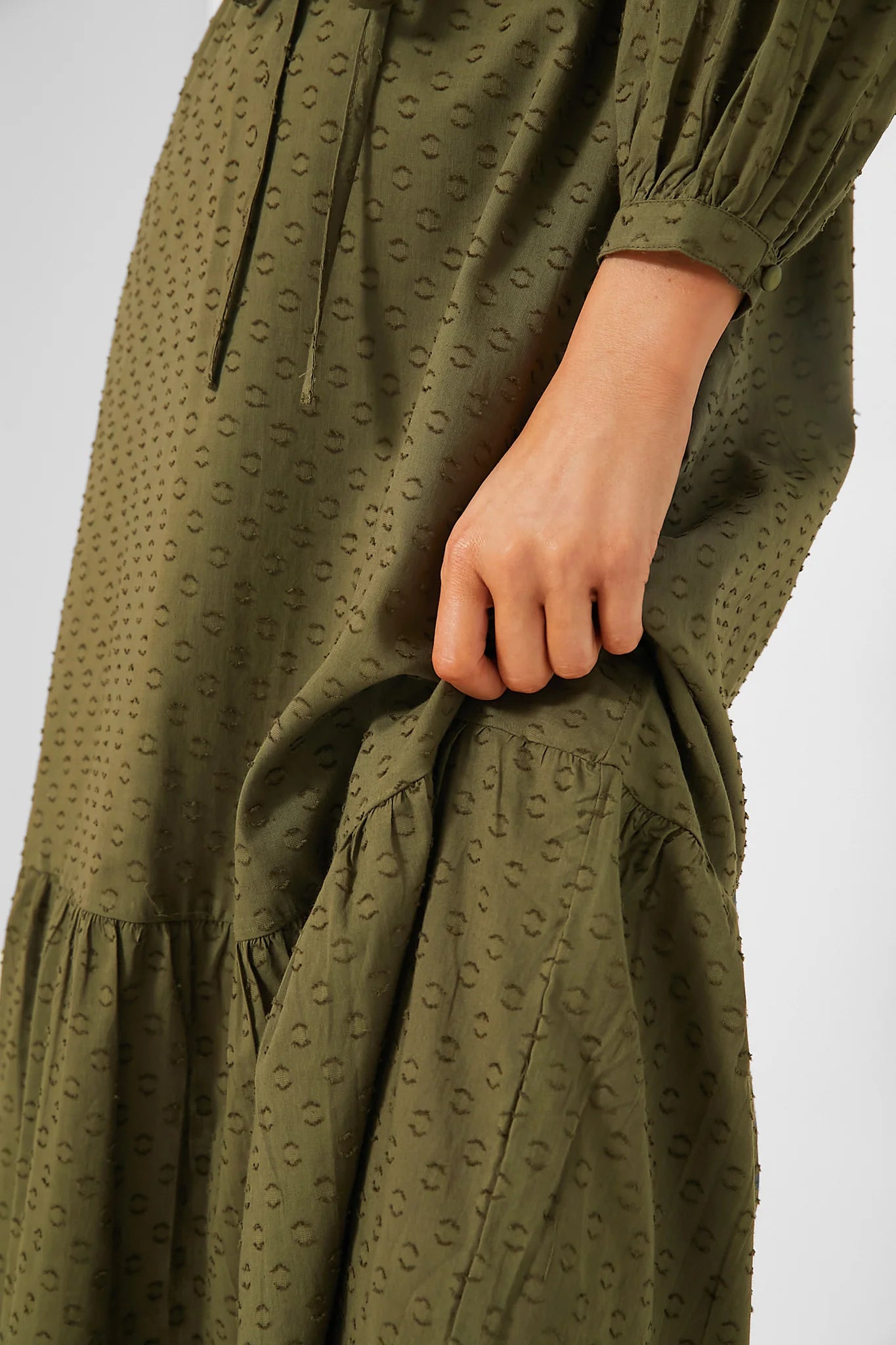 Moss Swiss Dot Organic Frances Dress 3