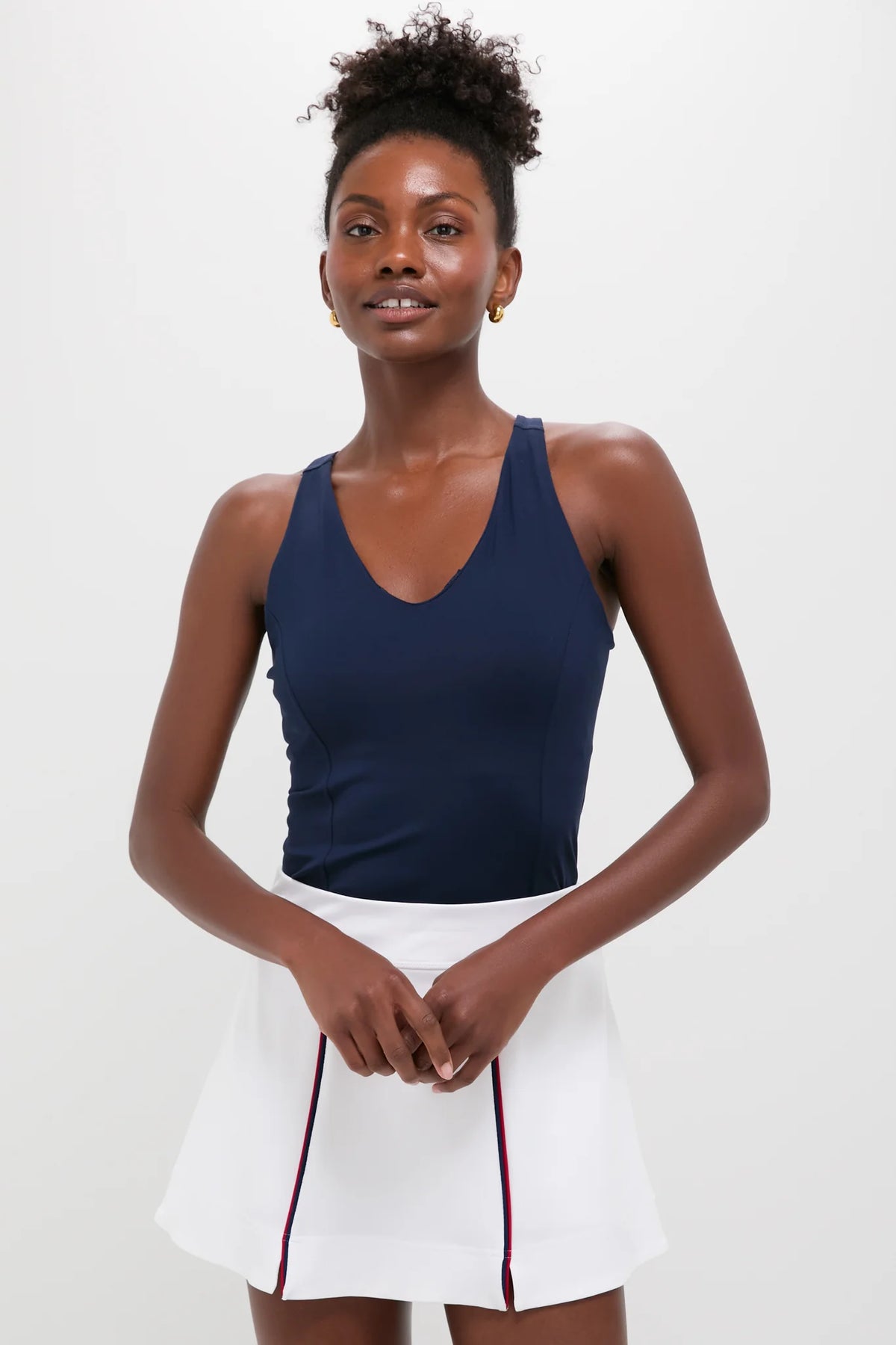 Navy Compression Spandex Lena Tank