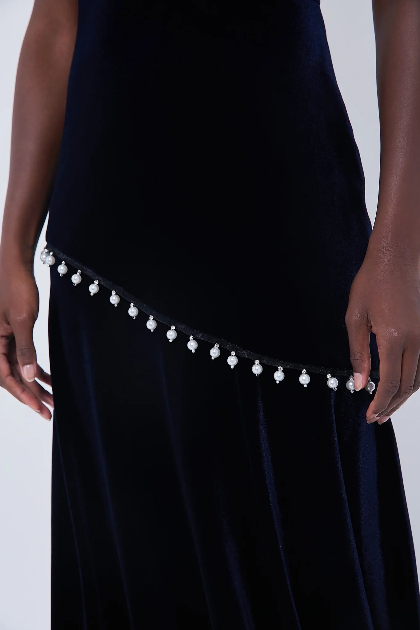 Navy Sole Velvet Dress