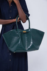 Forest Green Croc New York Bag