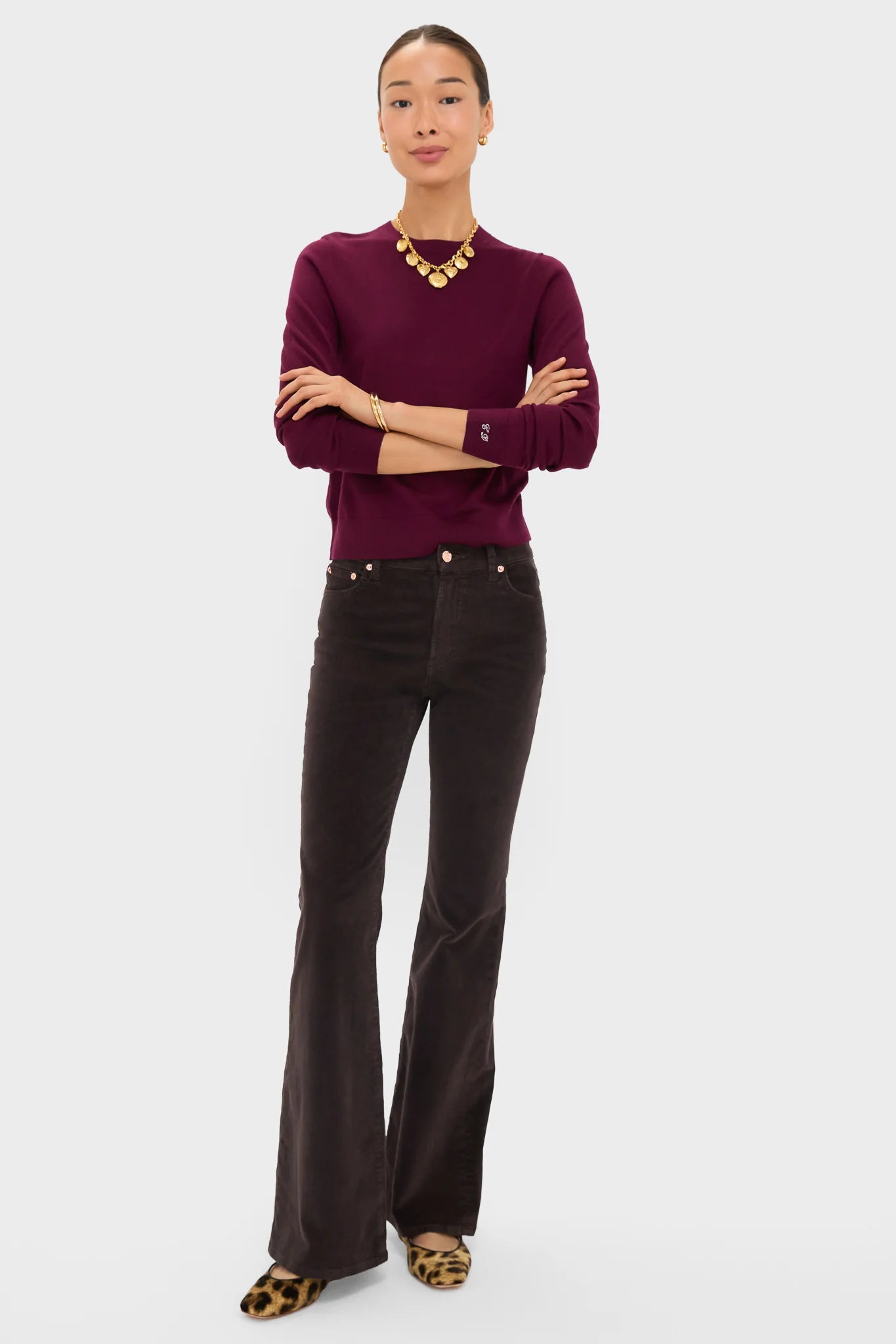 Winetasting Cashmere Silk Long Sleeve Katie Tee