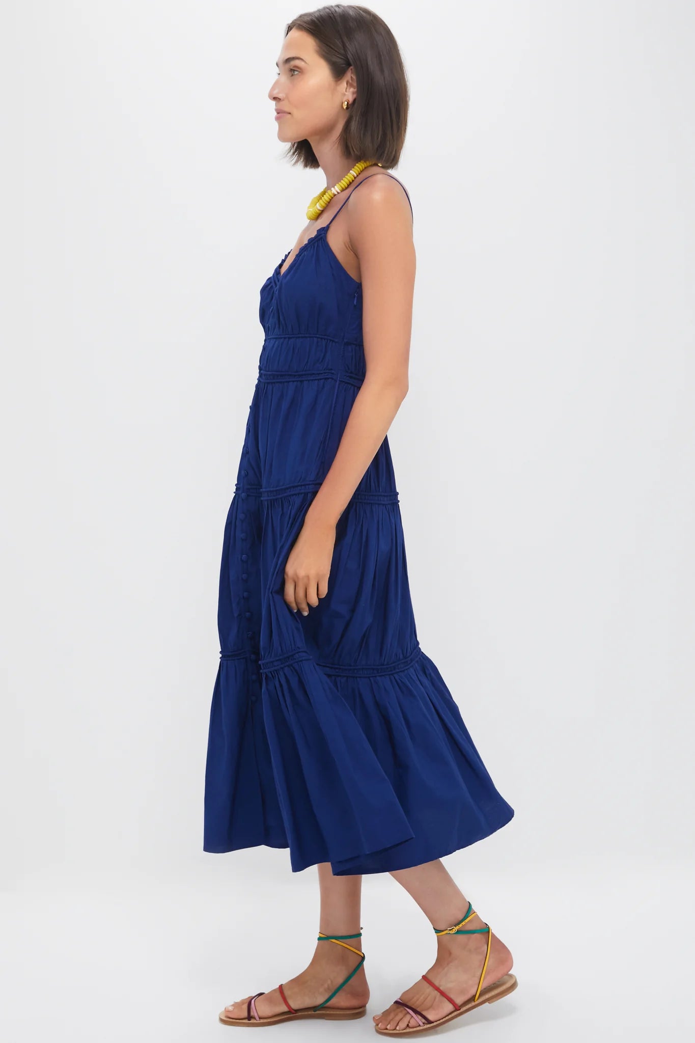 Blueberry Camden Cotton Poplin Tank Midi Dress