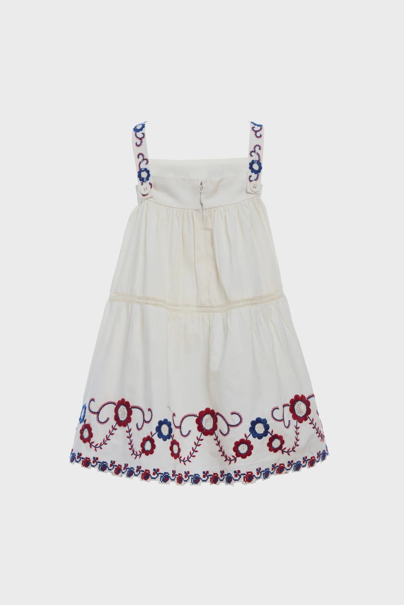 White Soren Embroidery Sleeveless Dress