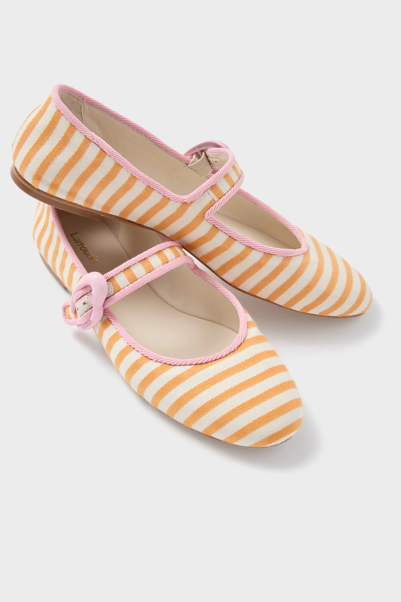 Marigold and Natural Striped Verona Ballet Flats