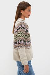 Egg Shell Fair Isle Elodie Sweater