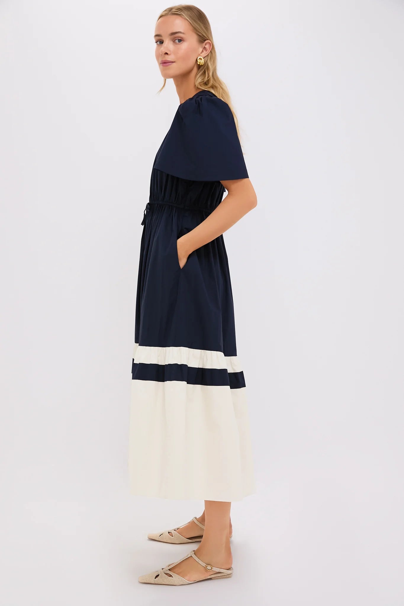 Navy and Cream Cotton Mitchell Dress