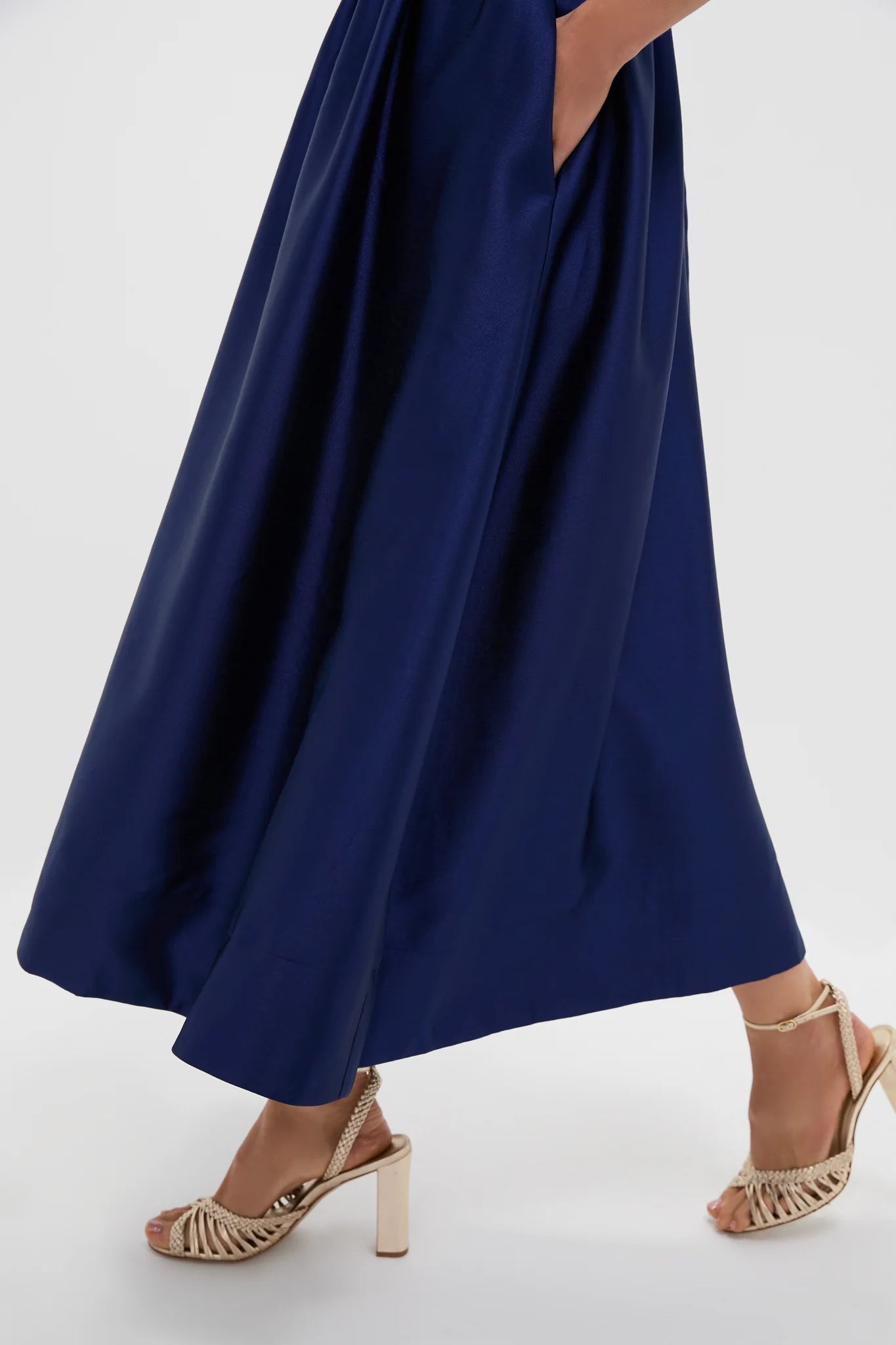 Navy Dupioni Esme Dress