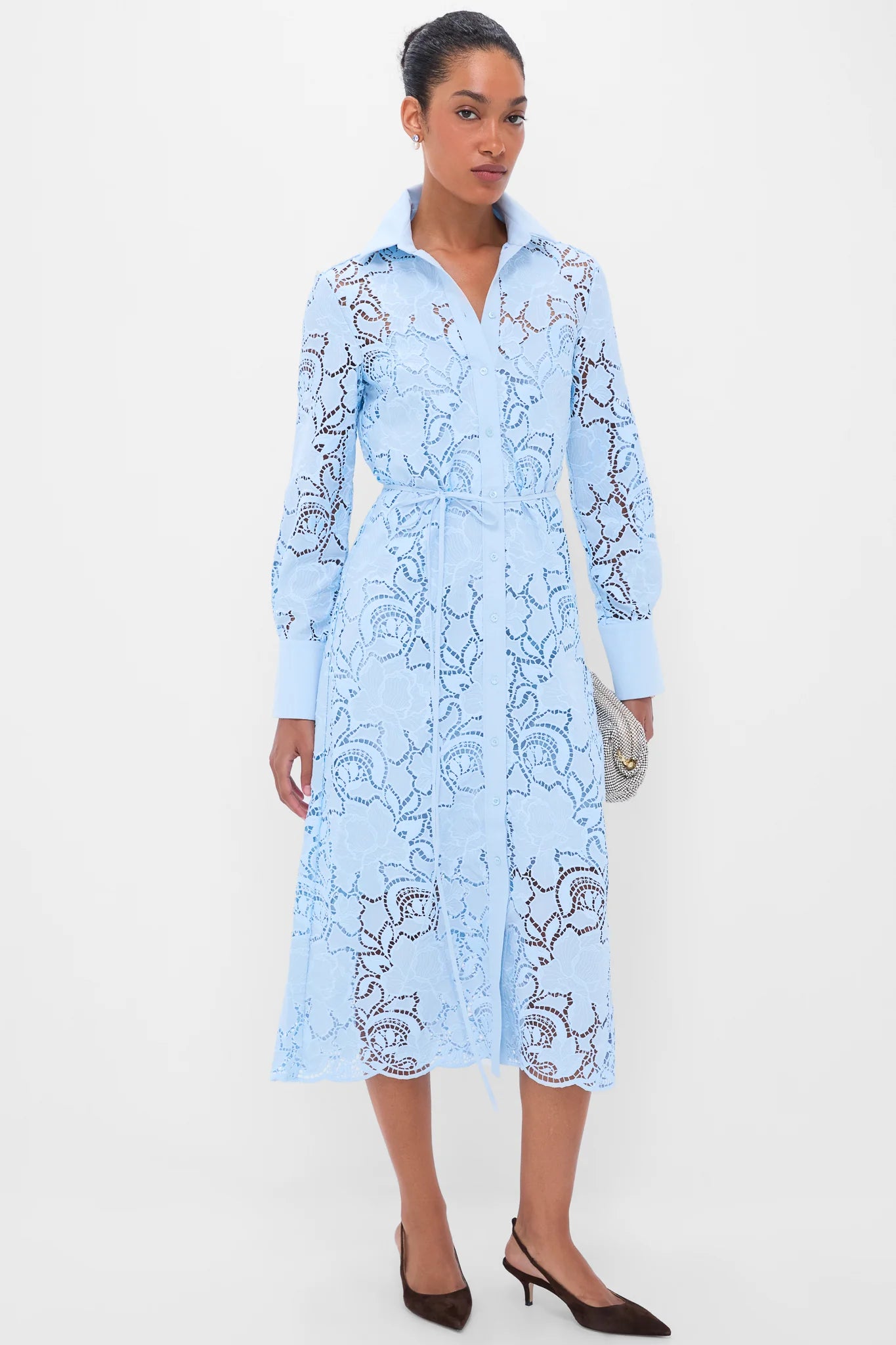 Dream Blue Long Sleeve Shirt Dress