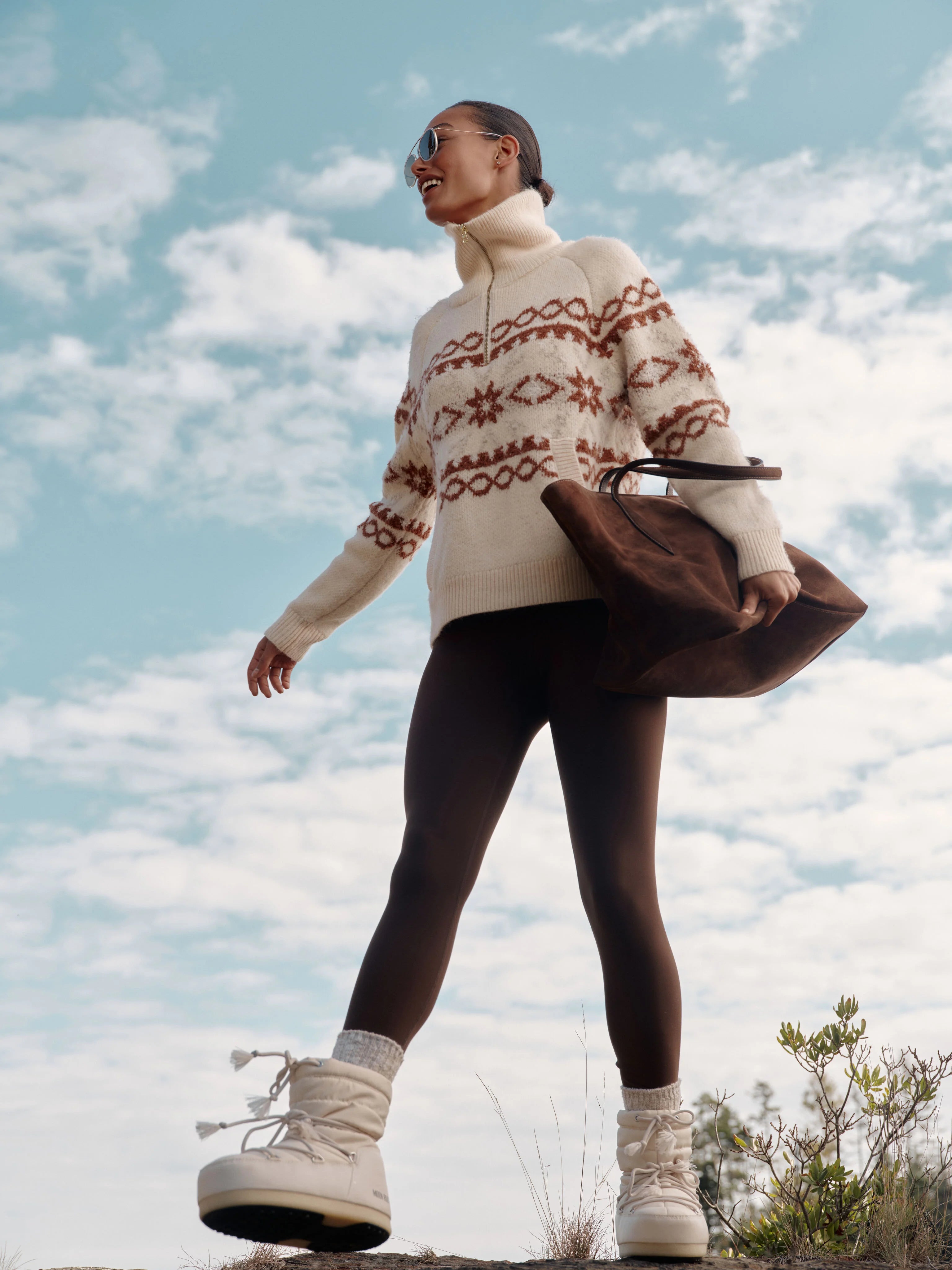 Whitecap Grey Fairisle Cai Half Zip