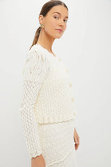 Ecru Crochet Cardigan