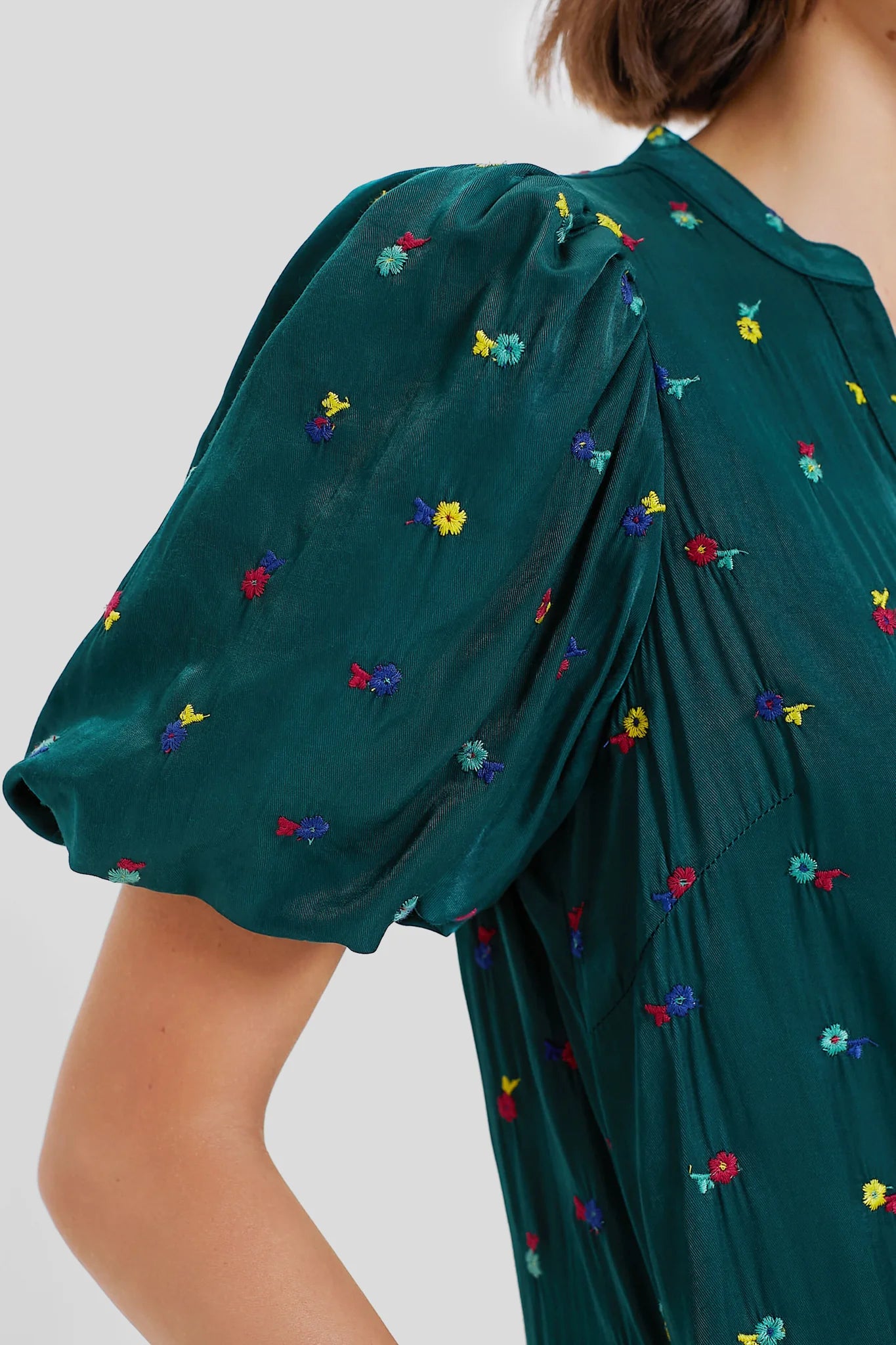 Green Embroidered Molly Dress