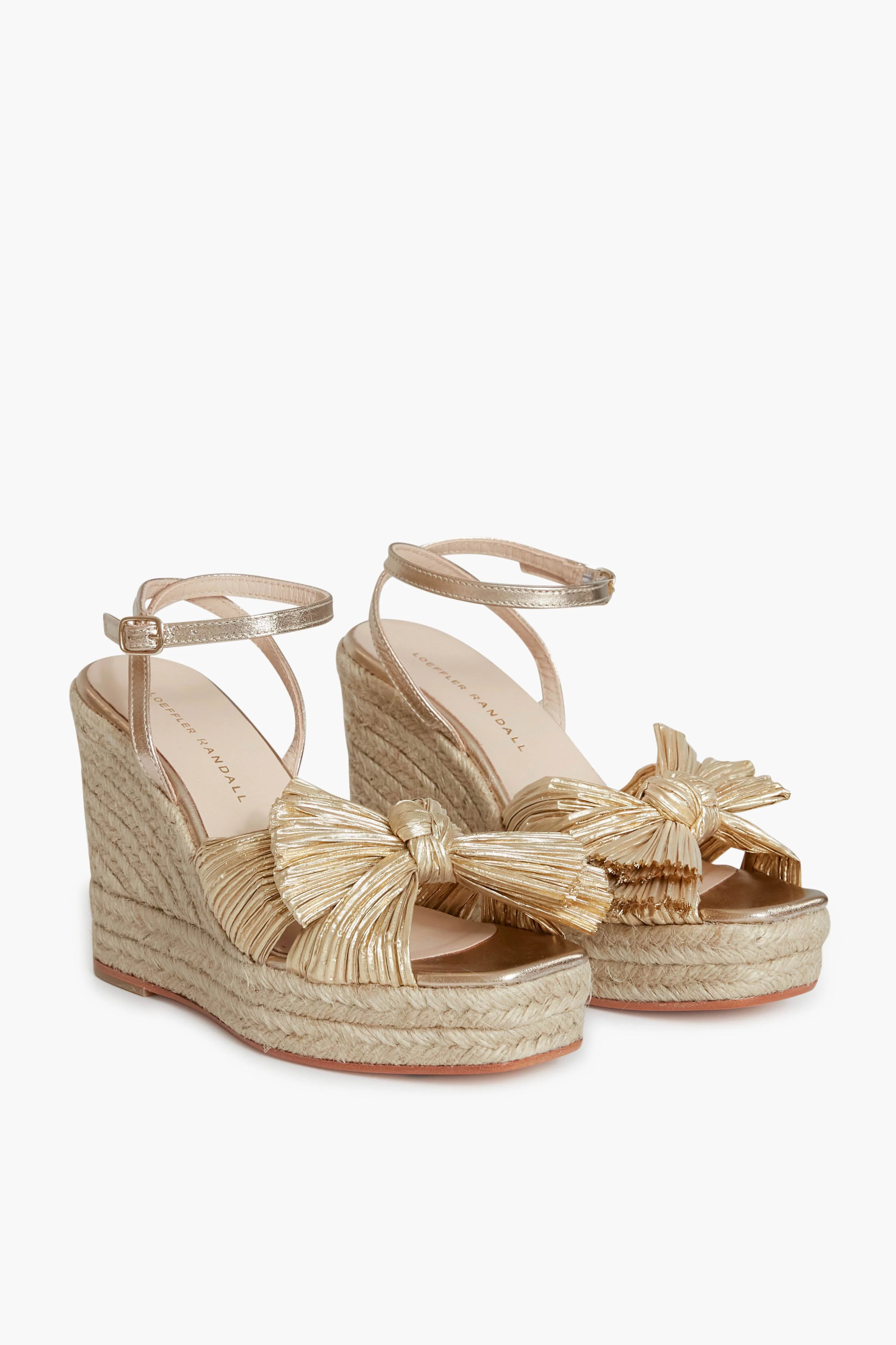 Gold Peri Platform Wedges