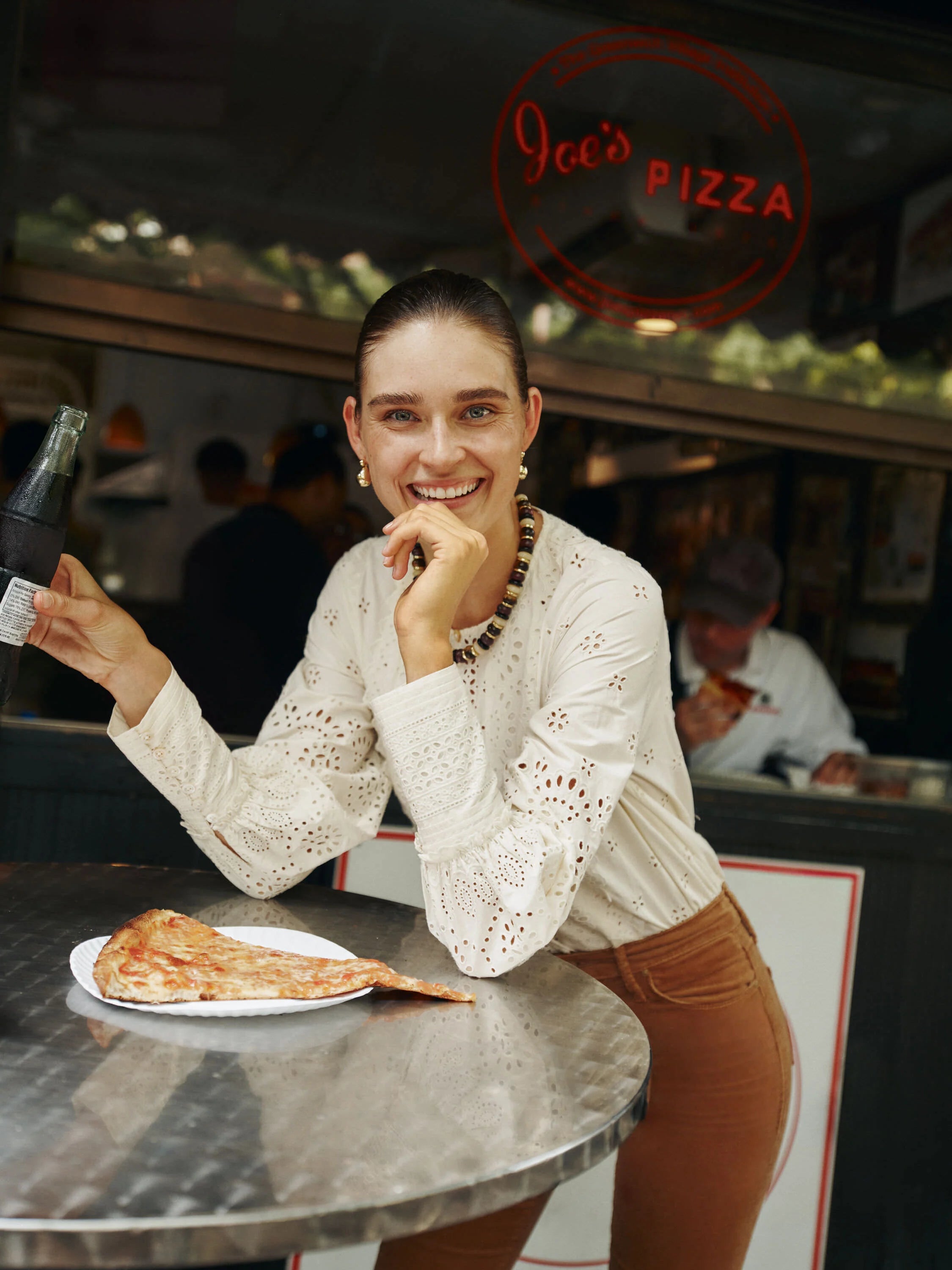 Cream Lainey Eyelet Longsleeve Top