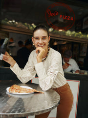 Cream Lainey Eyelet Longsleeve Top