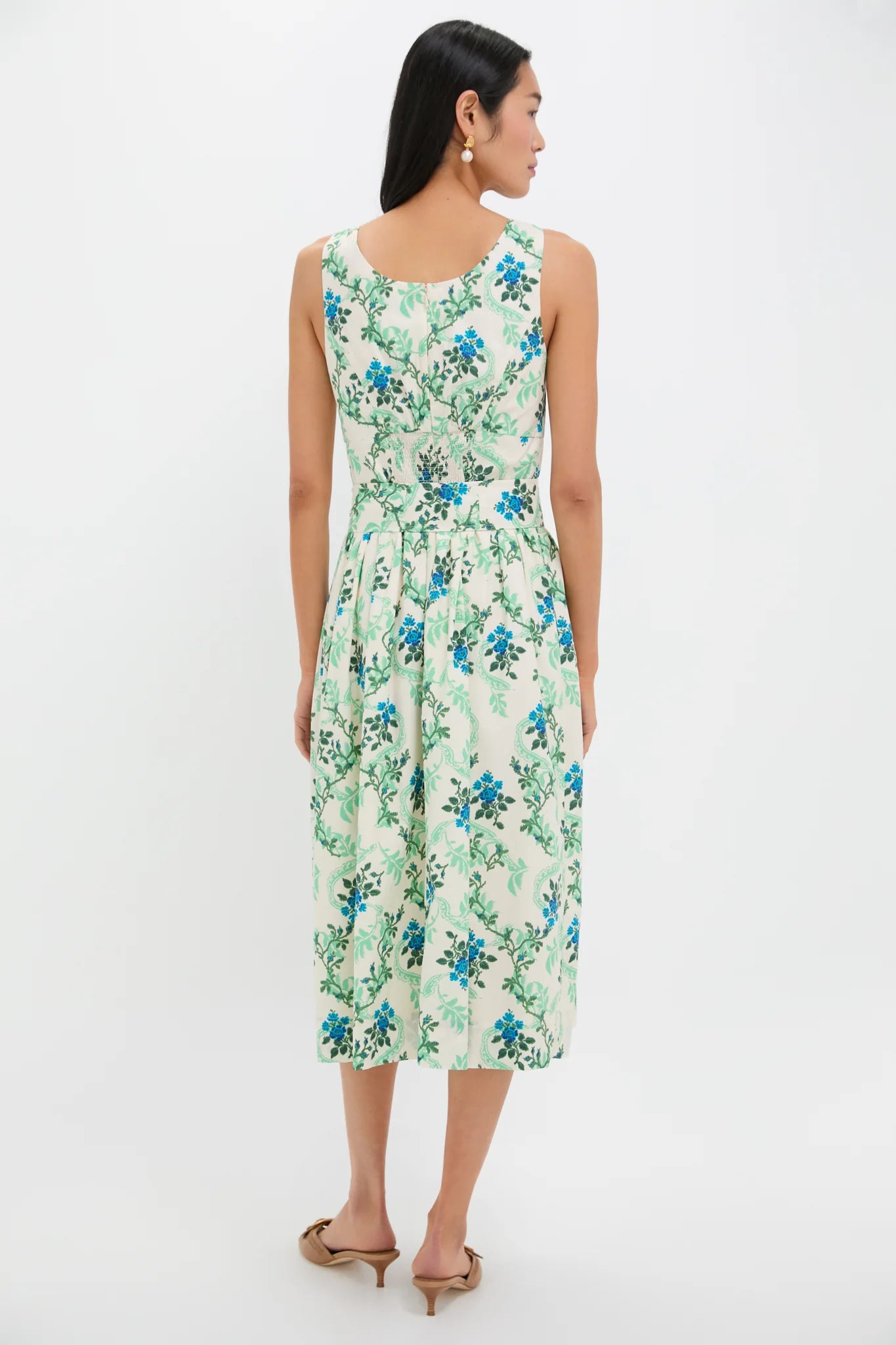 Cerulean Vine Cotton Poplin Sophie Dress