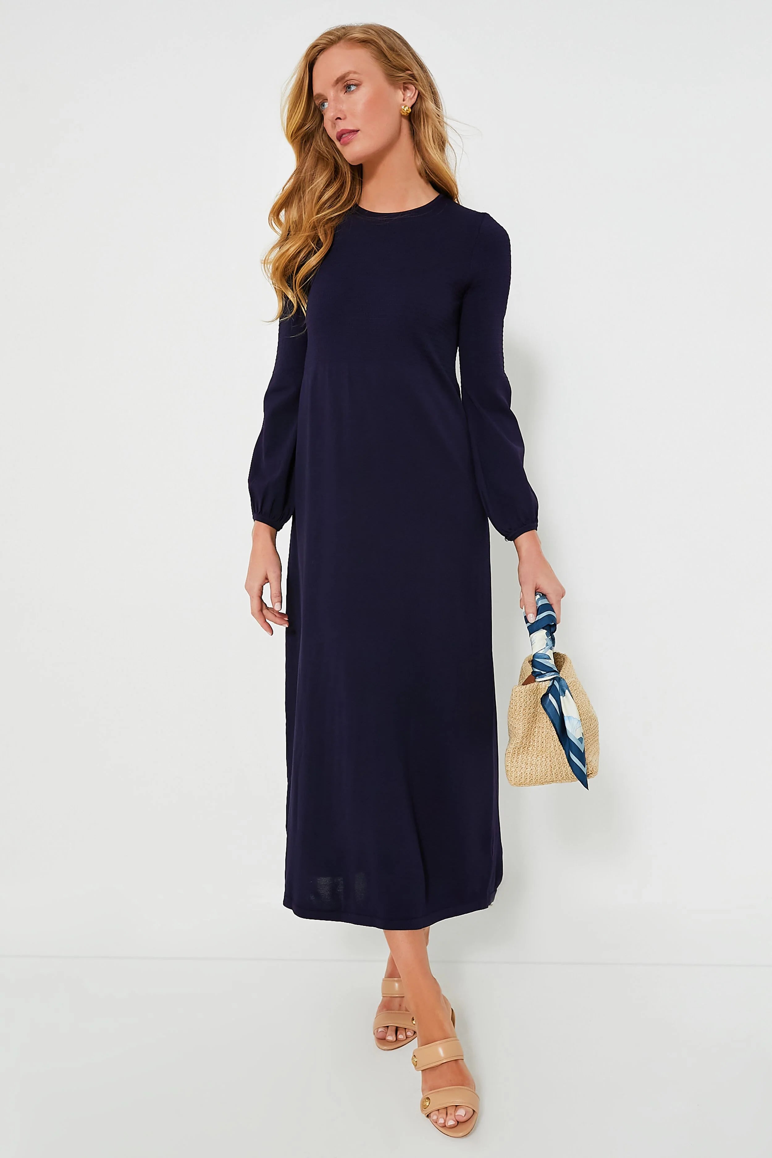 Navy Double Knit Lennox Dress