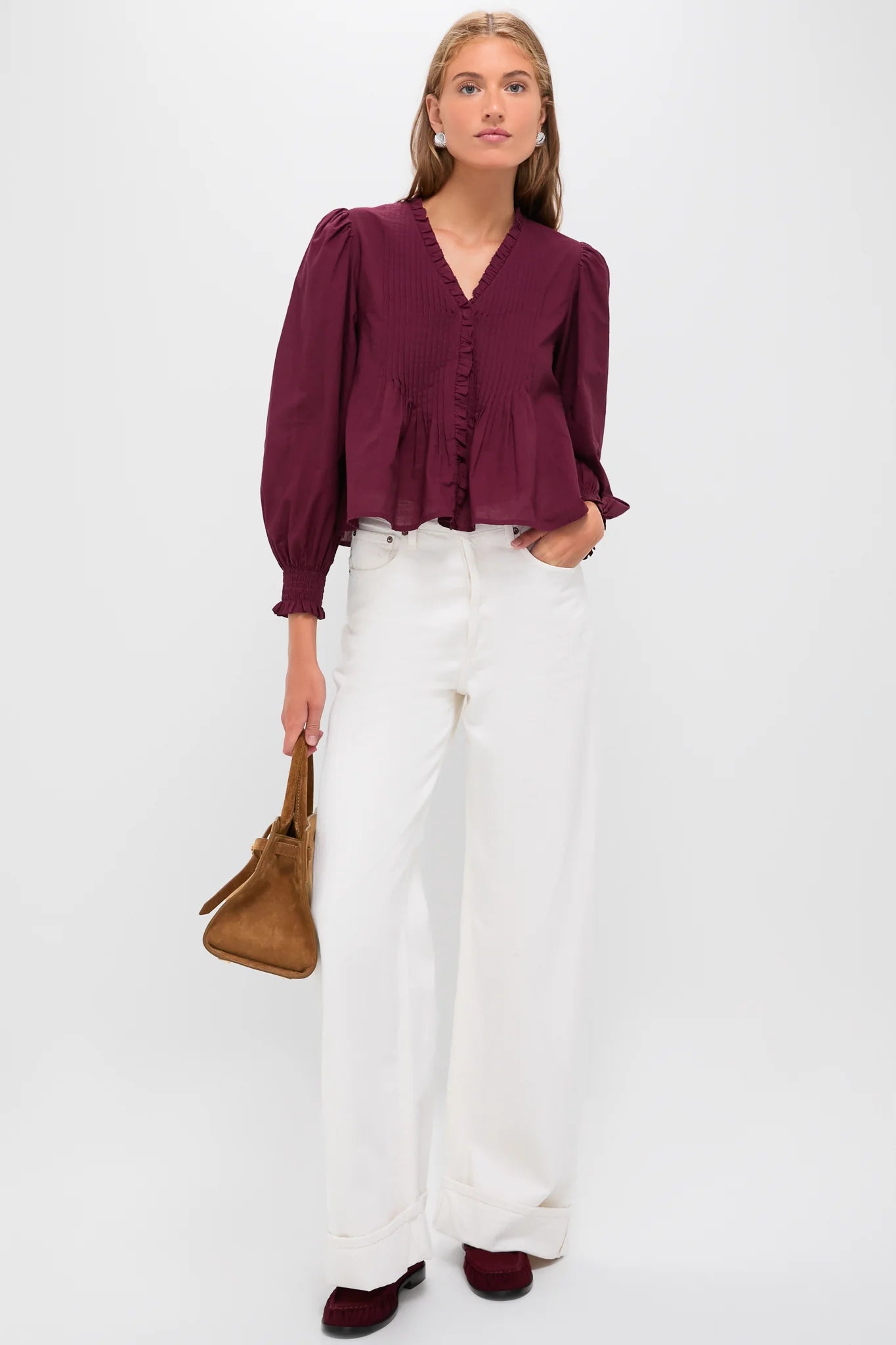 Exclusive Burgundy Anise Long Sleeve Top