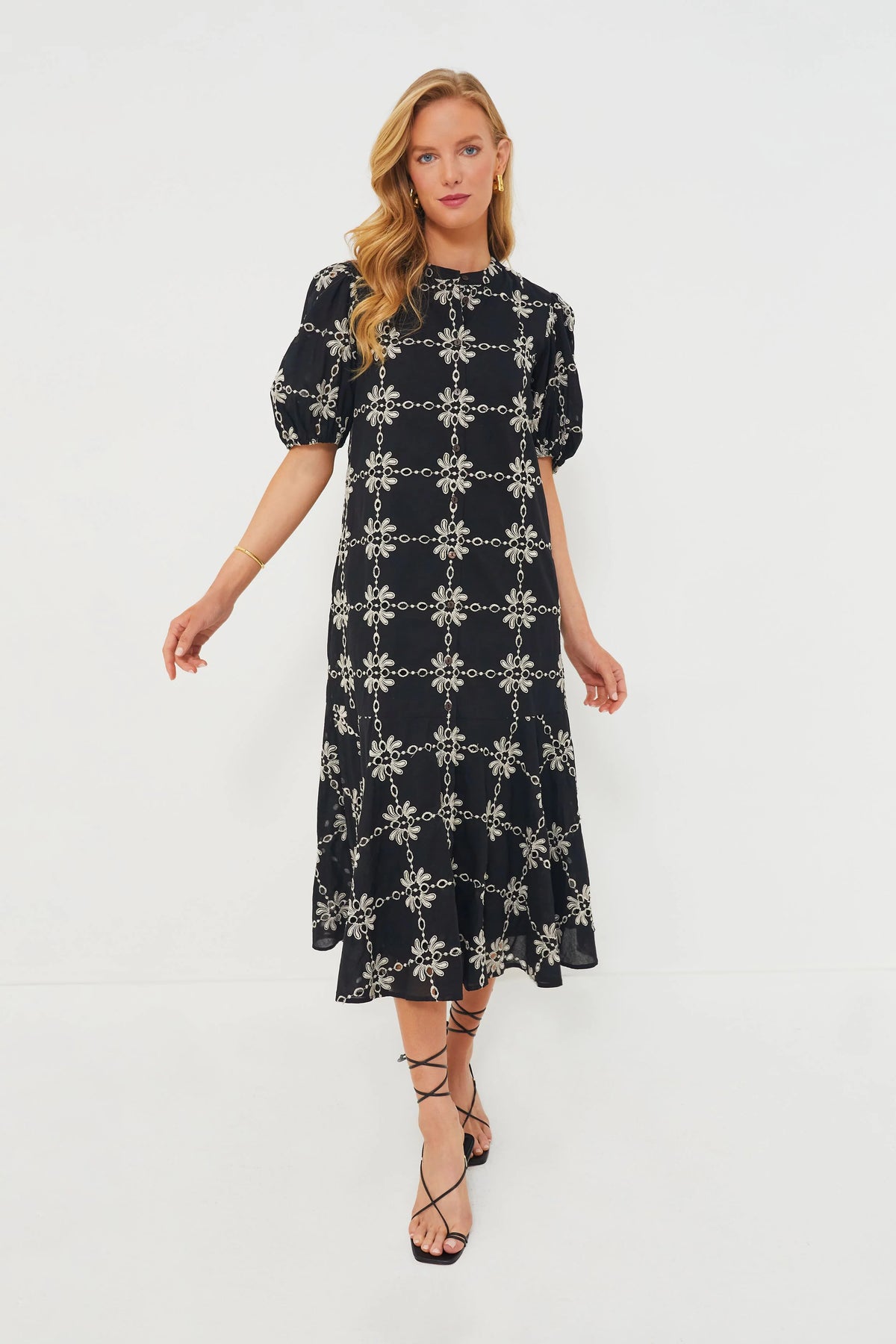 Black Eyelet Lewis Dress