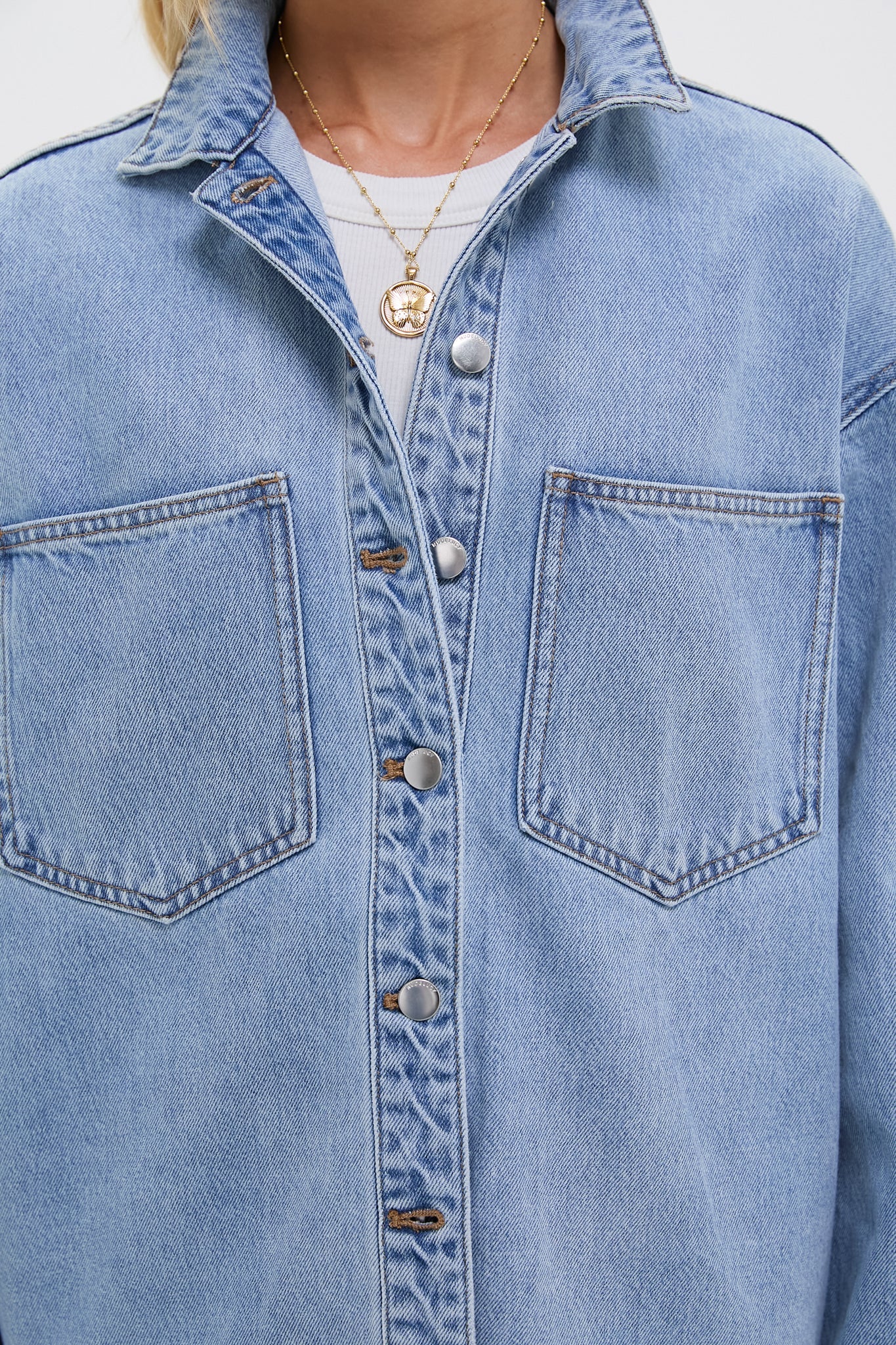 90s Blue Organic Denim Overshirt