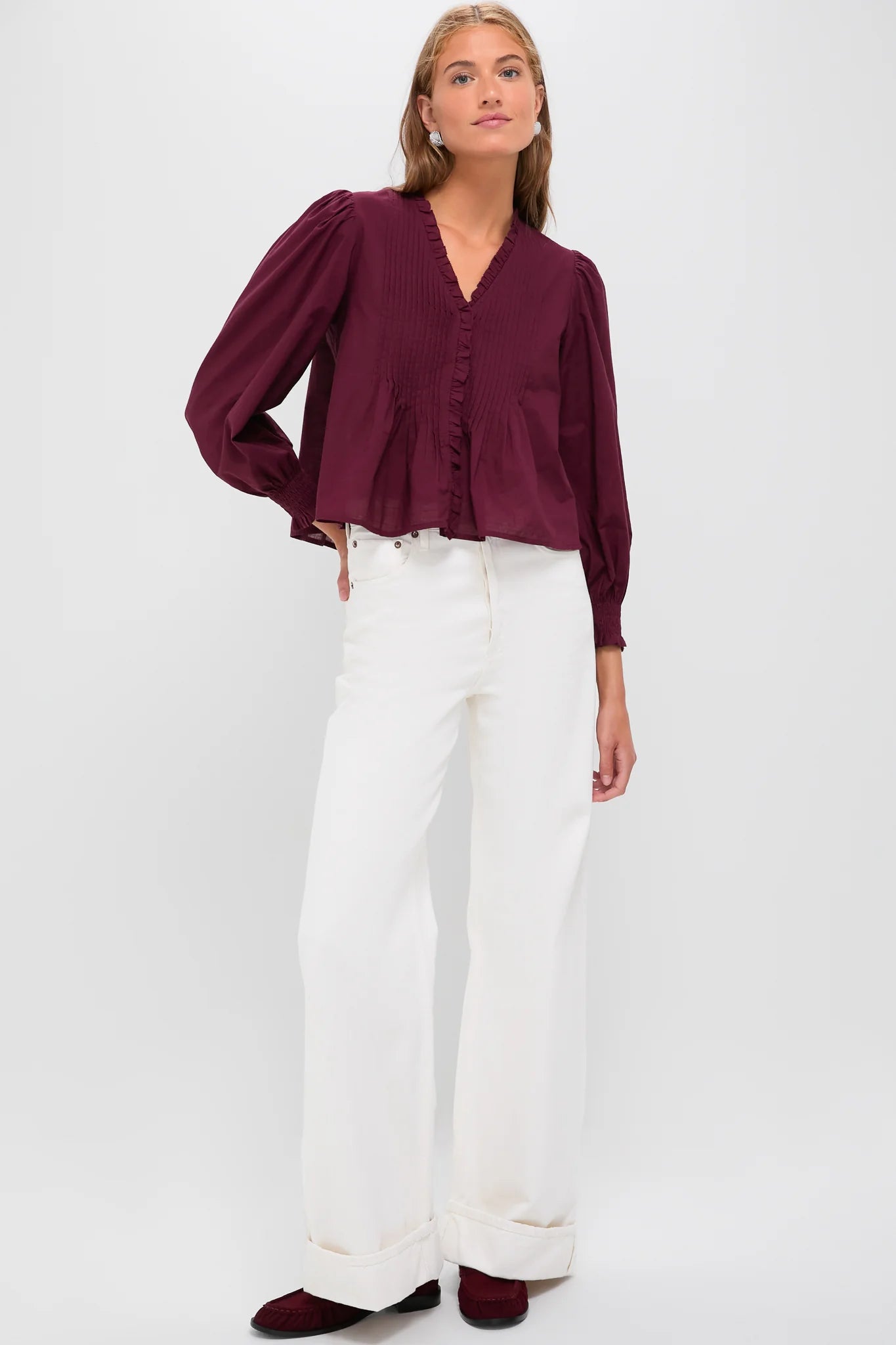 Exclusive Burgundy Anise Long Sleeve Top