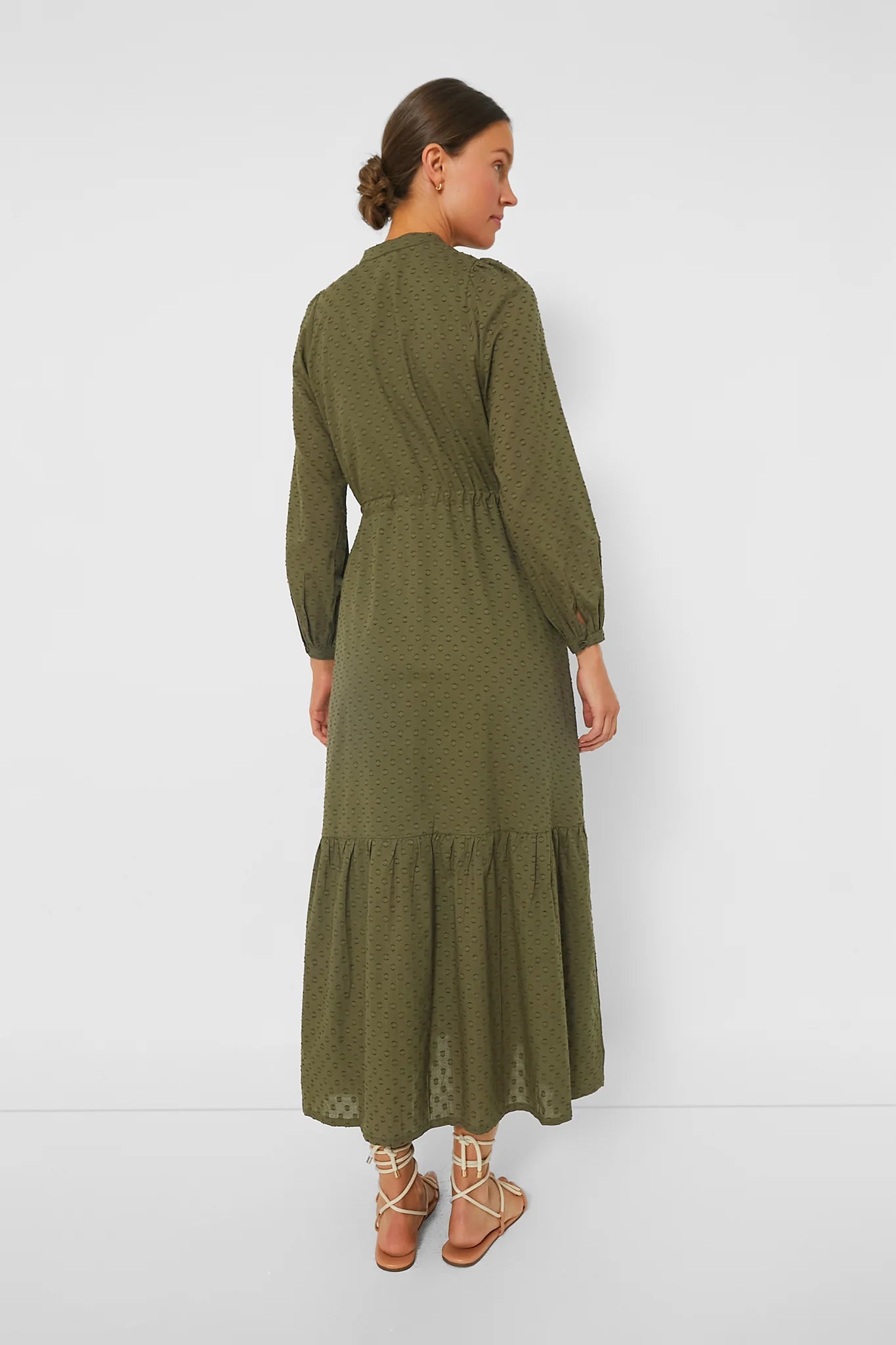 Moss Swiss Dot Organic Frances Dress 3