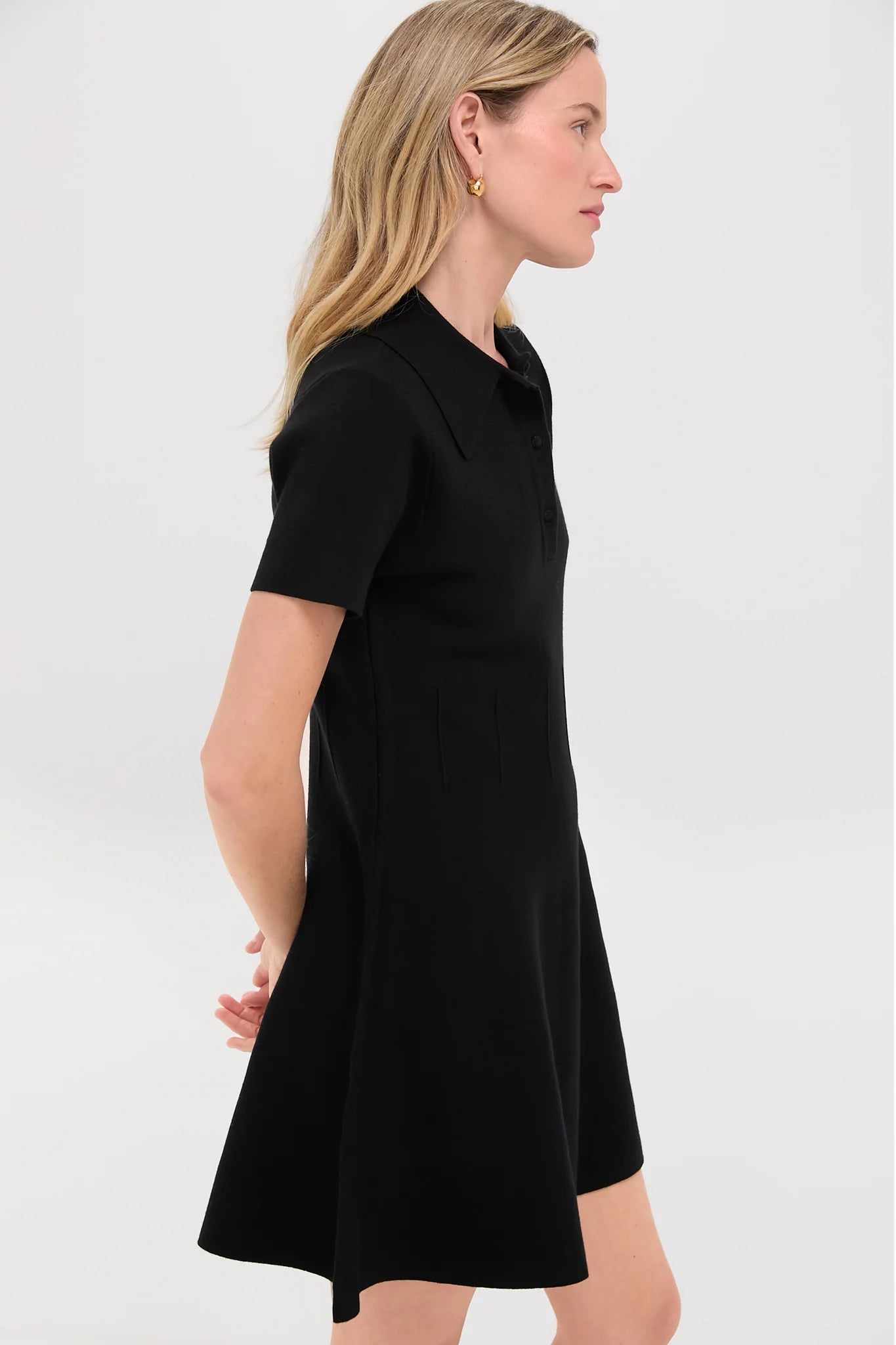 Black Knit Renata Polo Dress