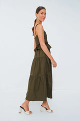 Exclusive Olive Tiered Maxi Dress