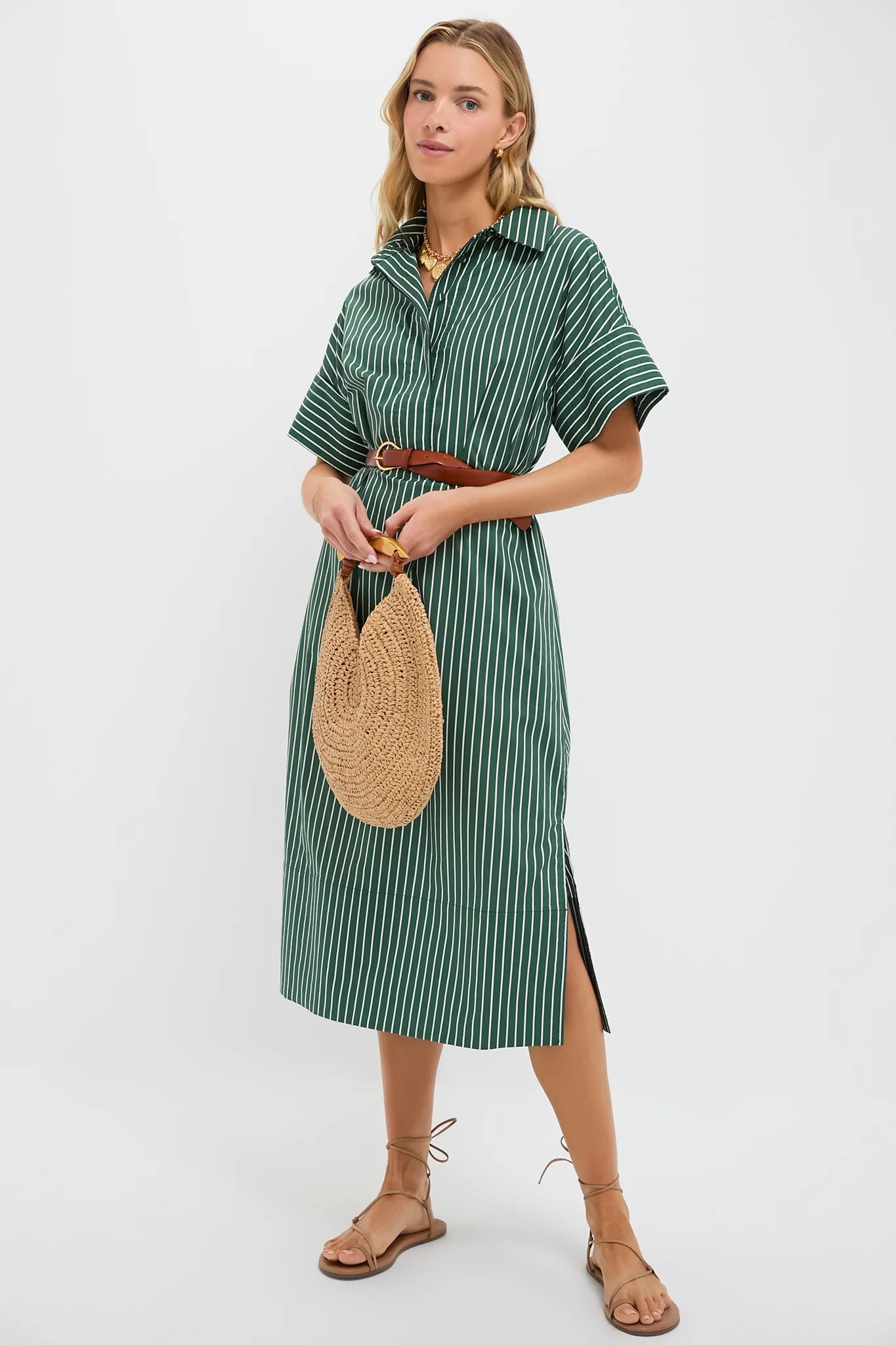 Green Stripe Reina Dress