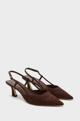 Walnut Patent 50 Vinnie Slingback Heels