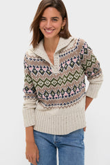 Egg Shell Fair Isle Elodie Sweater
