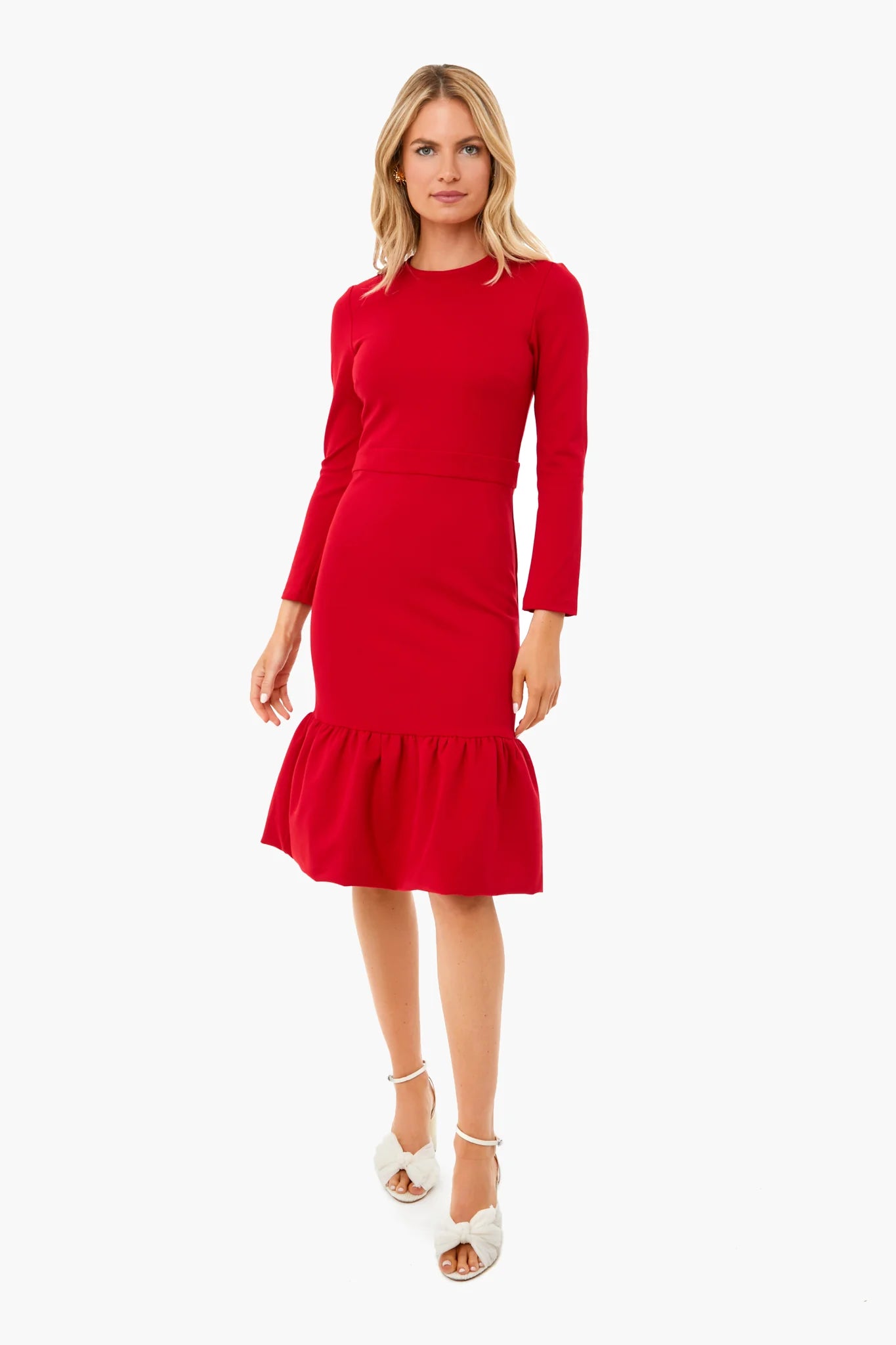 Red Long Sleeve Lena Dress