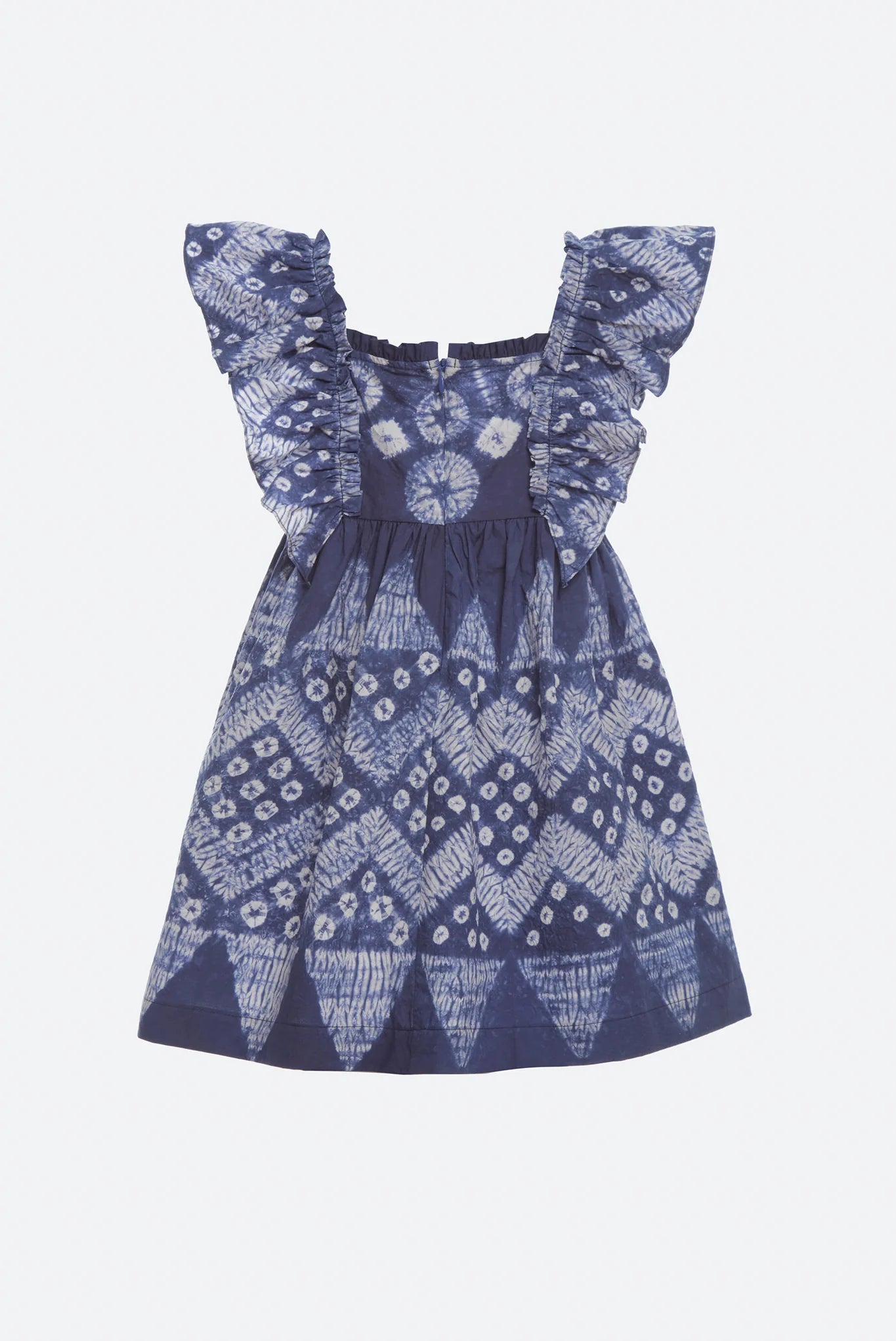 Navy Yana Tie Dye Flutter Sleeve Dress