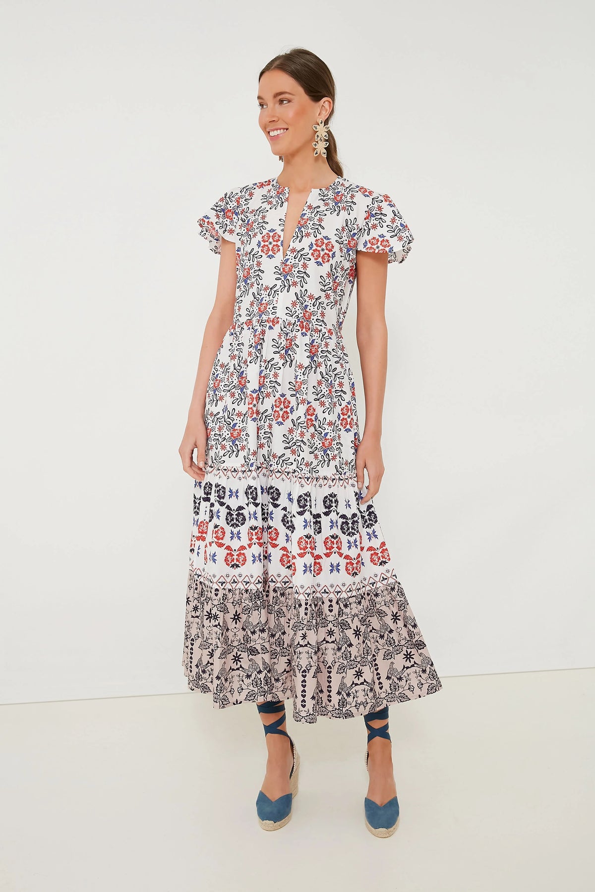 Navy Paradiso V Neck Maxi Dress