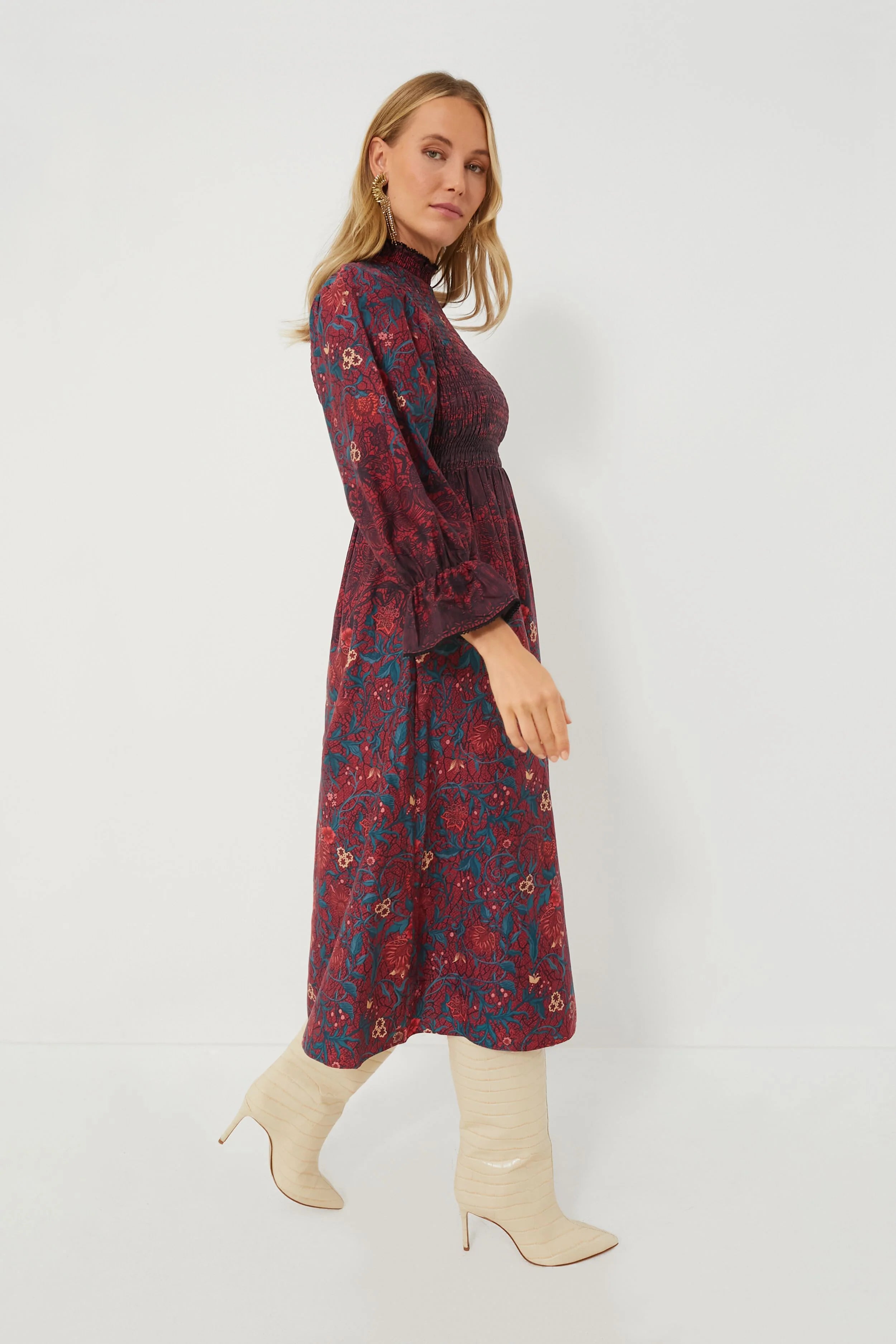 Merlot Lasa Aurnia Midi Dress