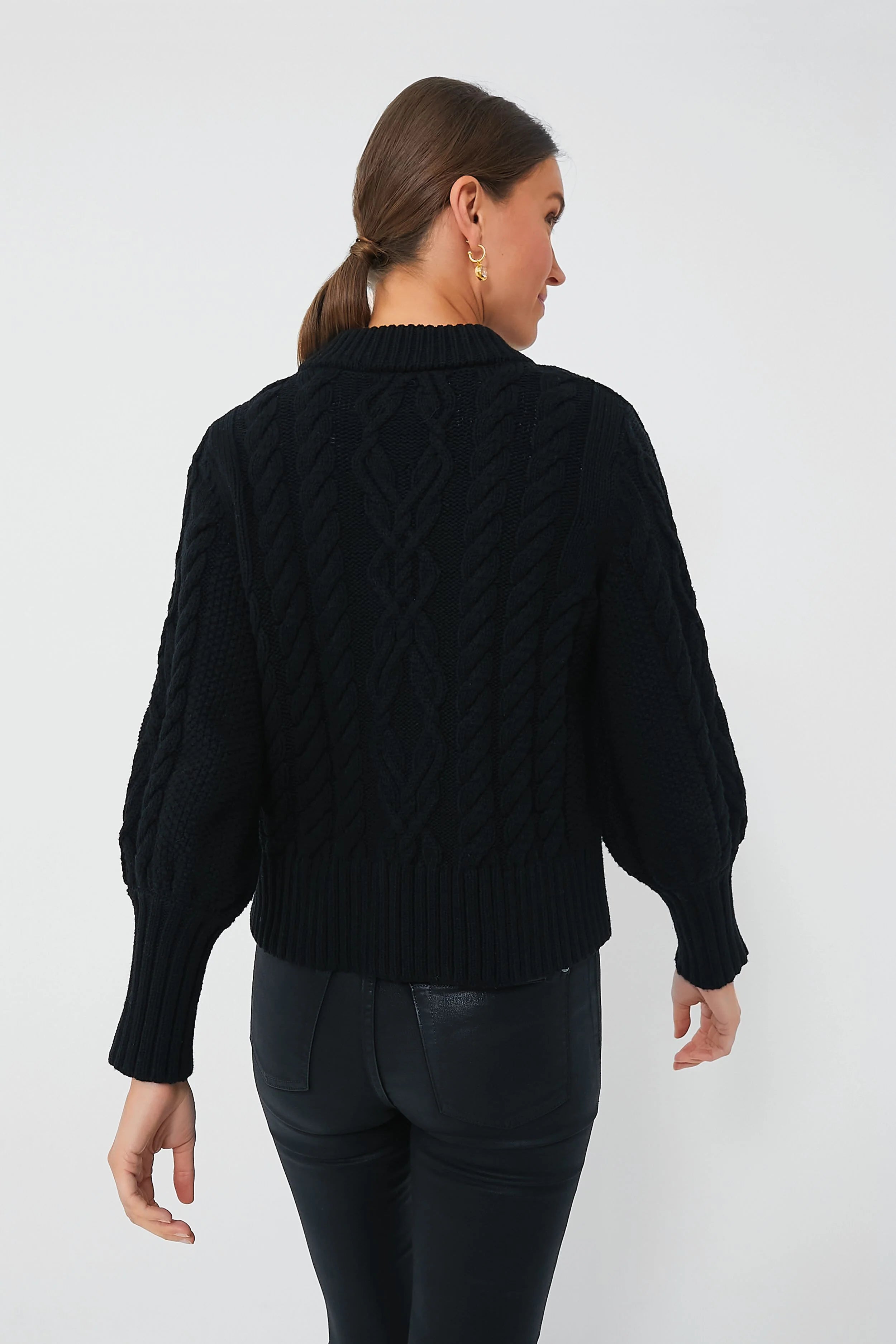 Black Cotton Collins Cardigan